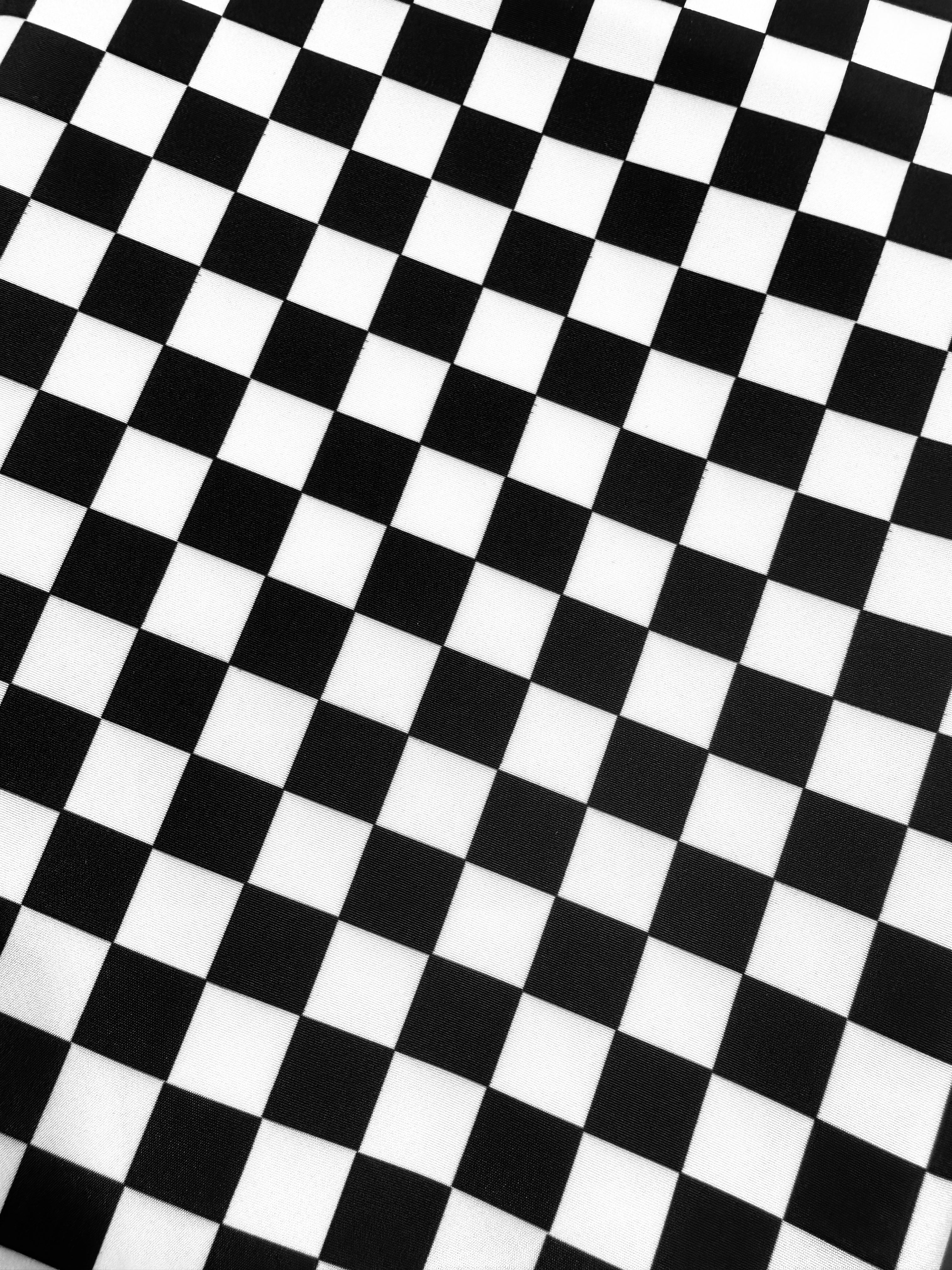 Black and White Check Lux Bonded Poly/Nylon