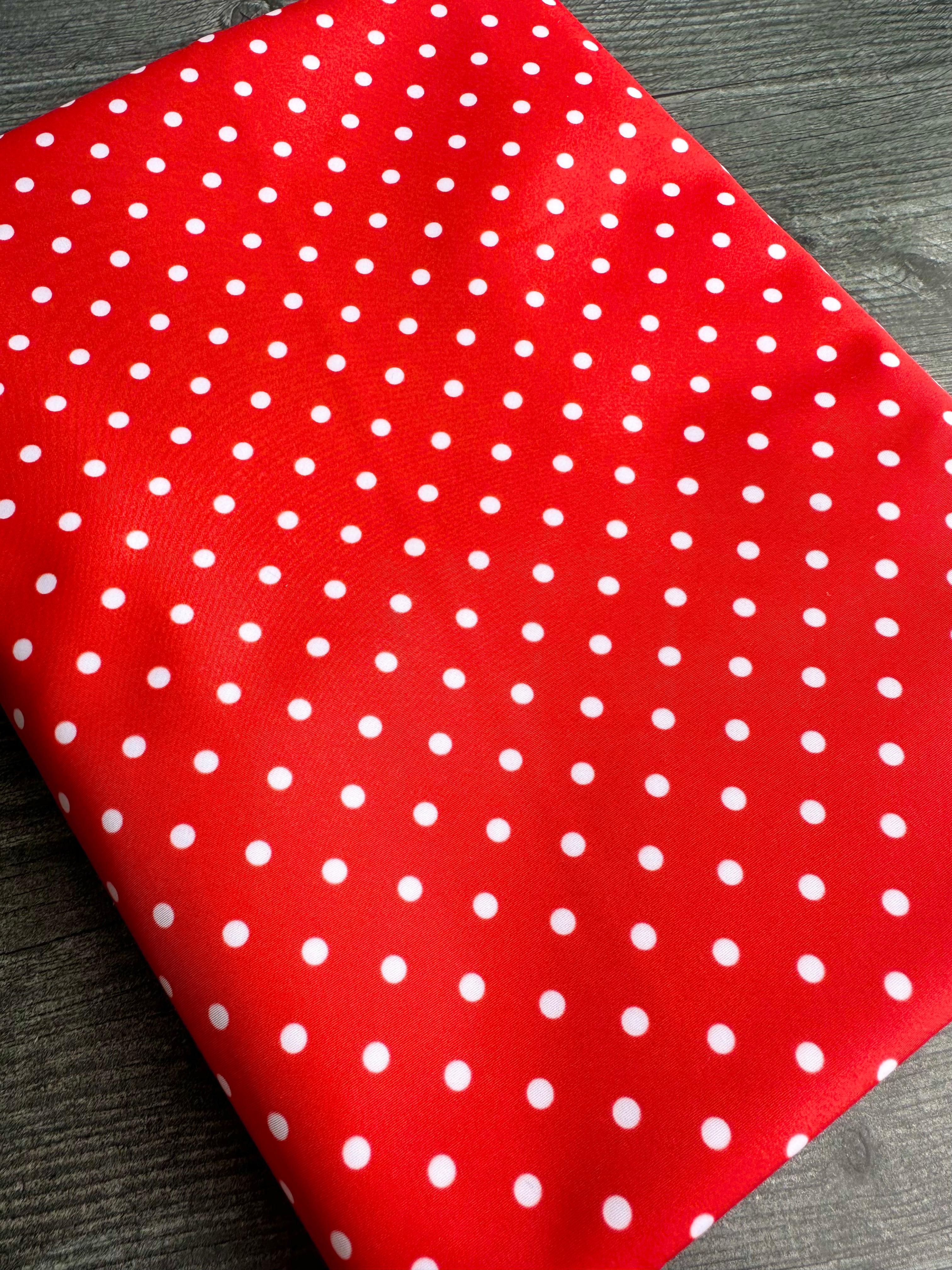 Red and white Mini Dots Lux Bonded Poly/Nylon