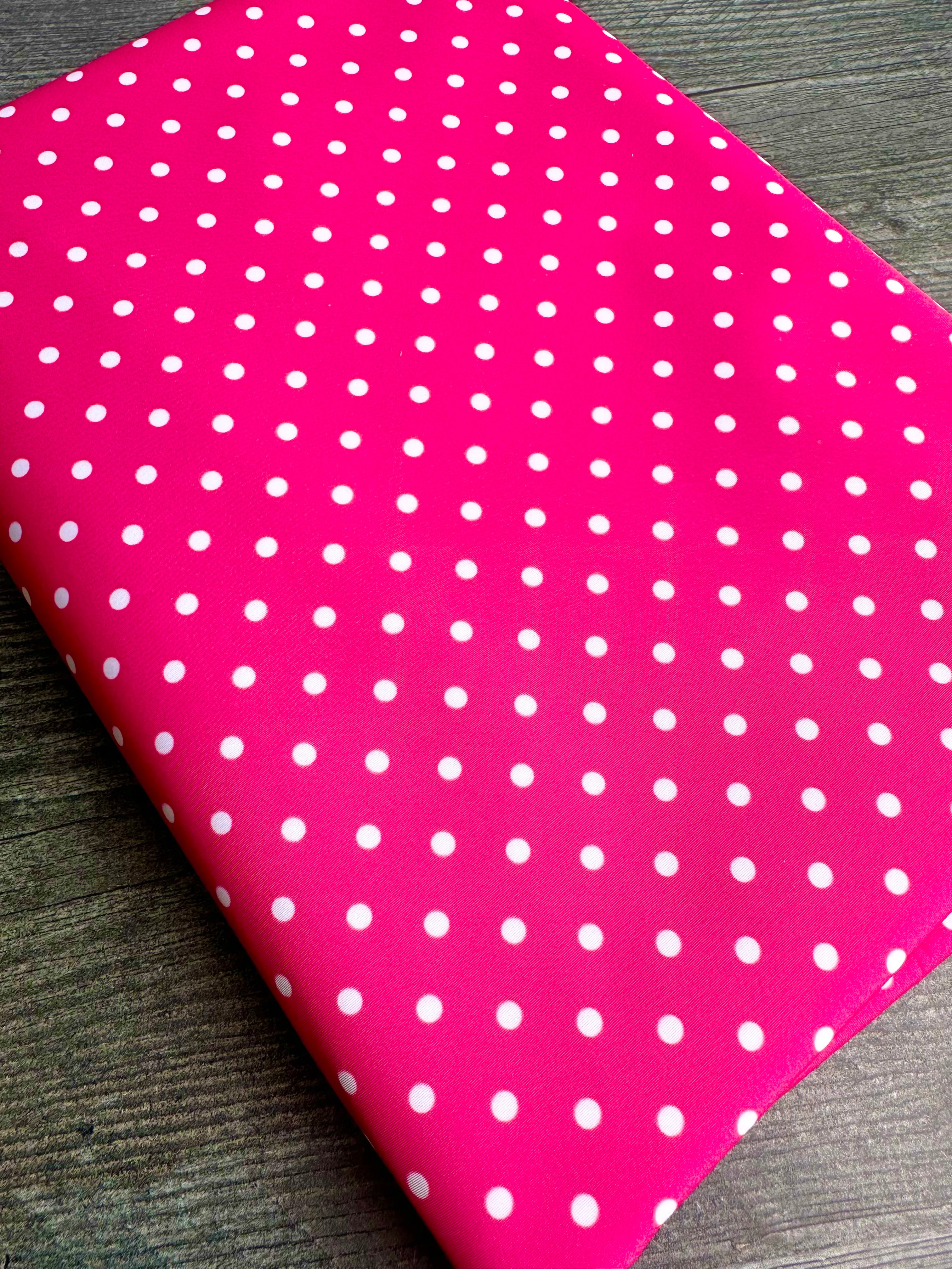 Hot Pink and white mini dots Lux Bonded Poly/Nylon