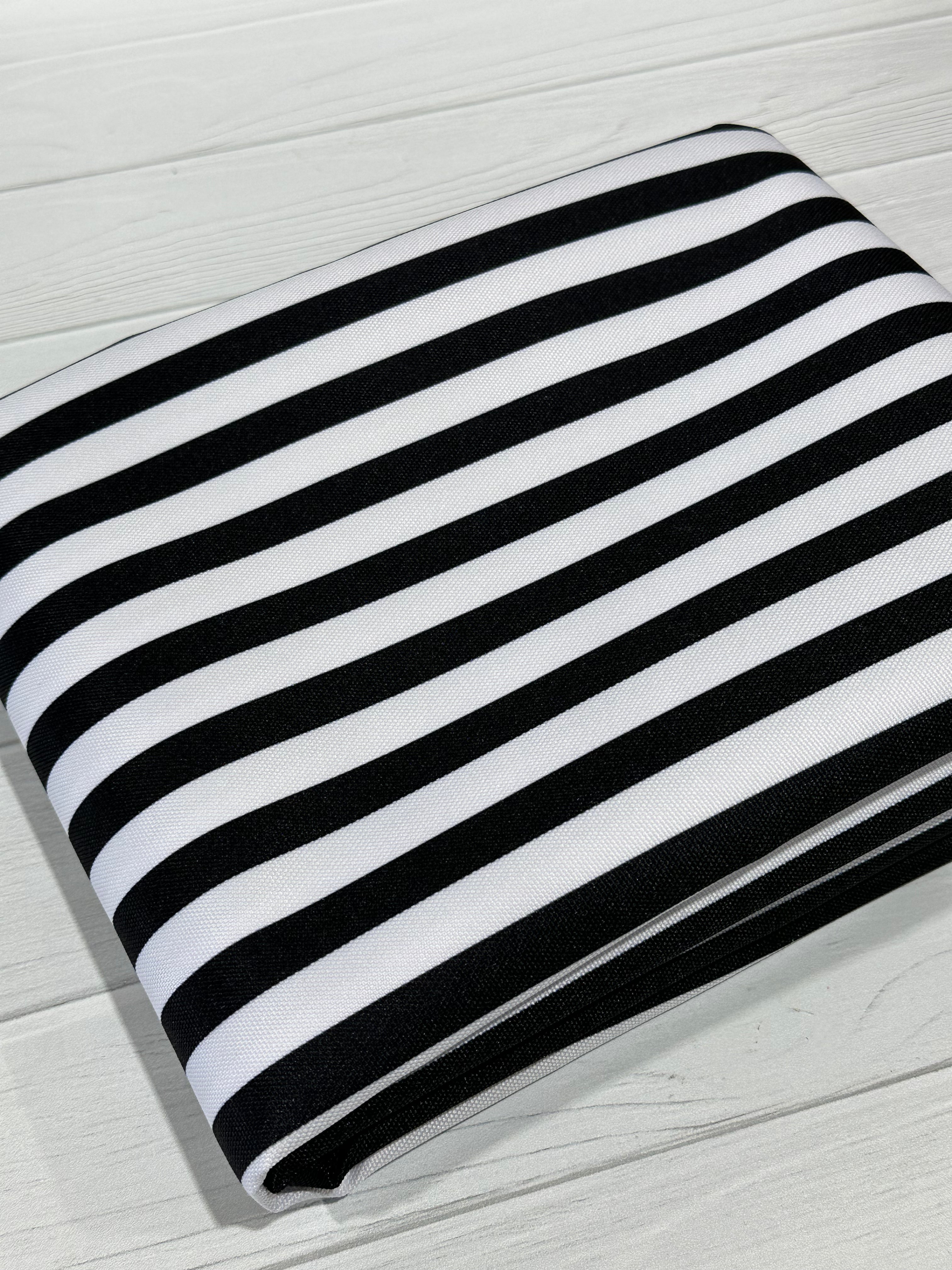Black and White Stripe Waterproof Canvas