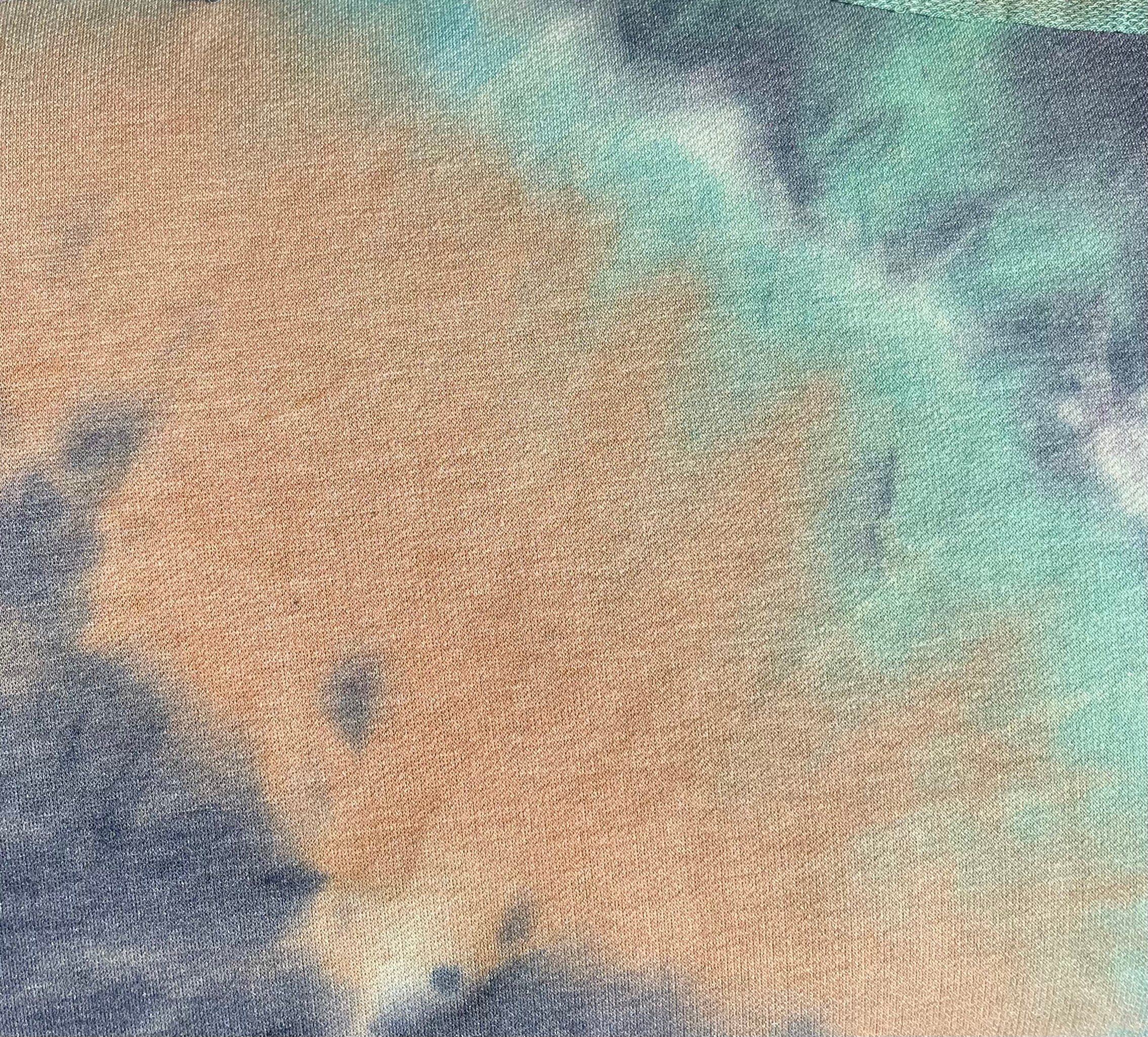 Turquoise/Indigo/Sand Tie Dye French Terry