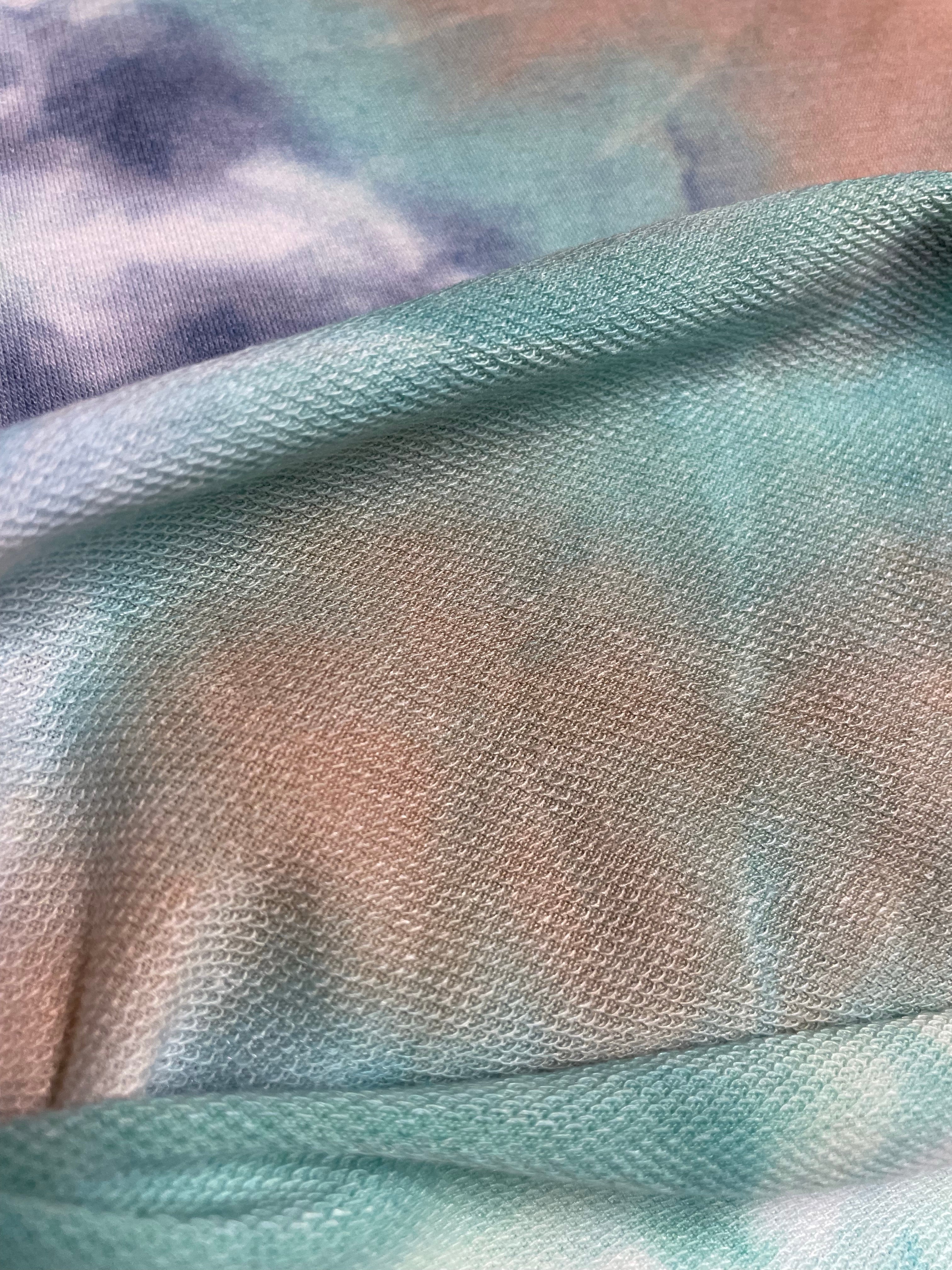 Turquoise/Indigo/Sand Tie Dye French Terry