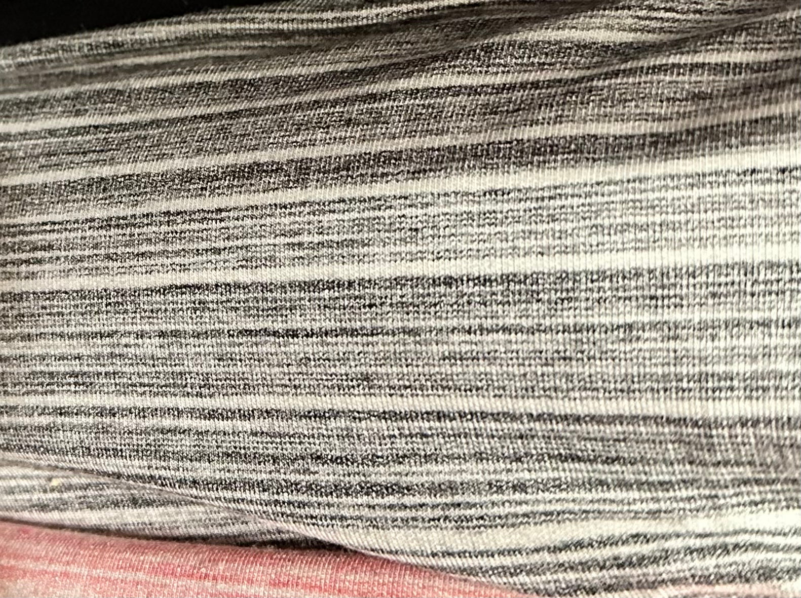 Grey Stripe Rayon French Terry Knit