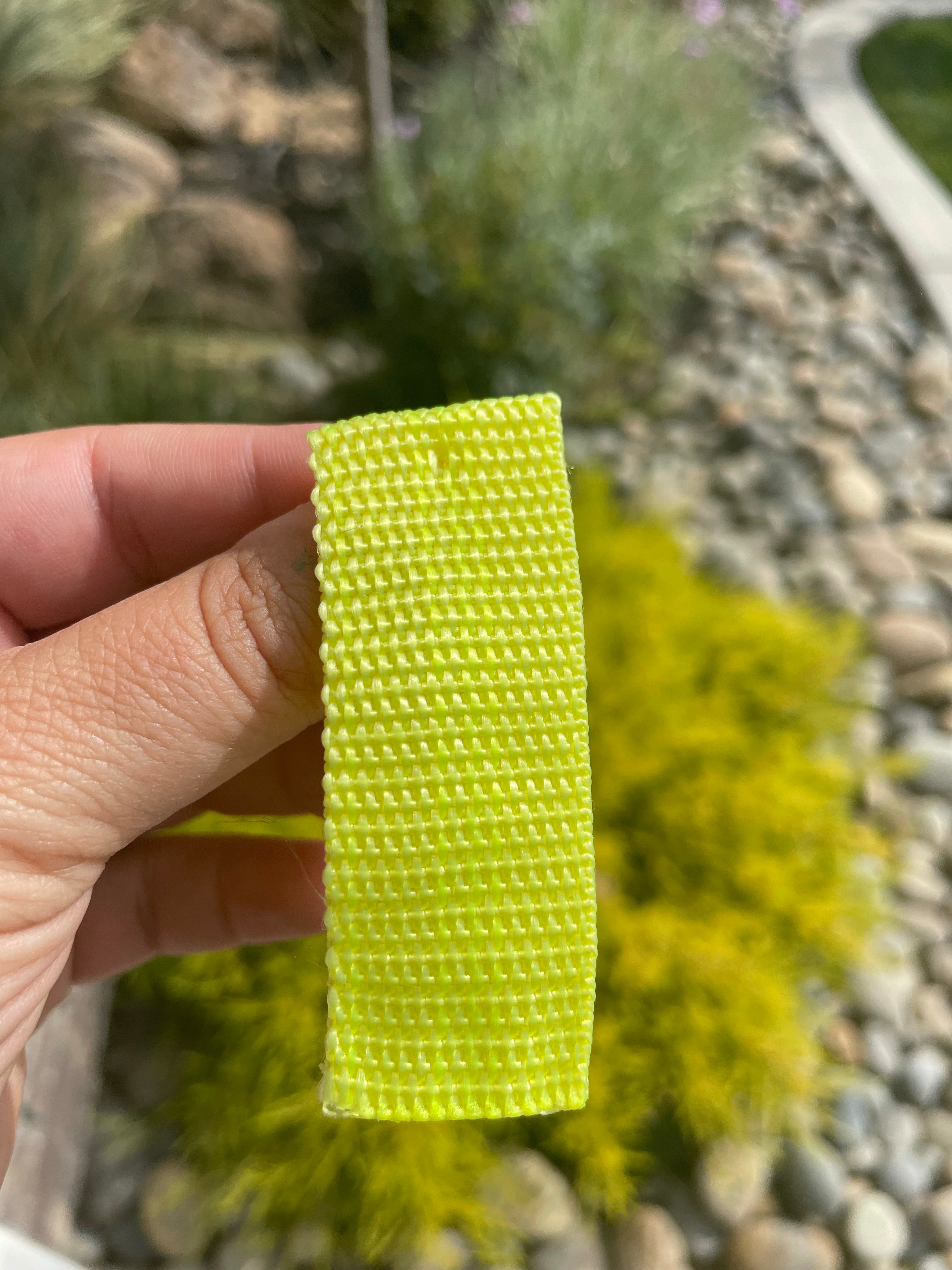 Neon yellow 1” Polypropylene Webbing (by the yard)