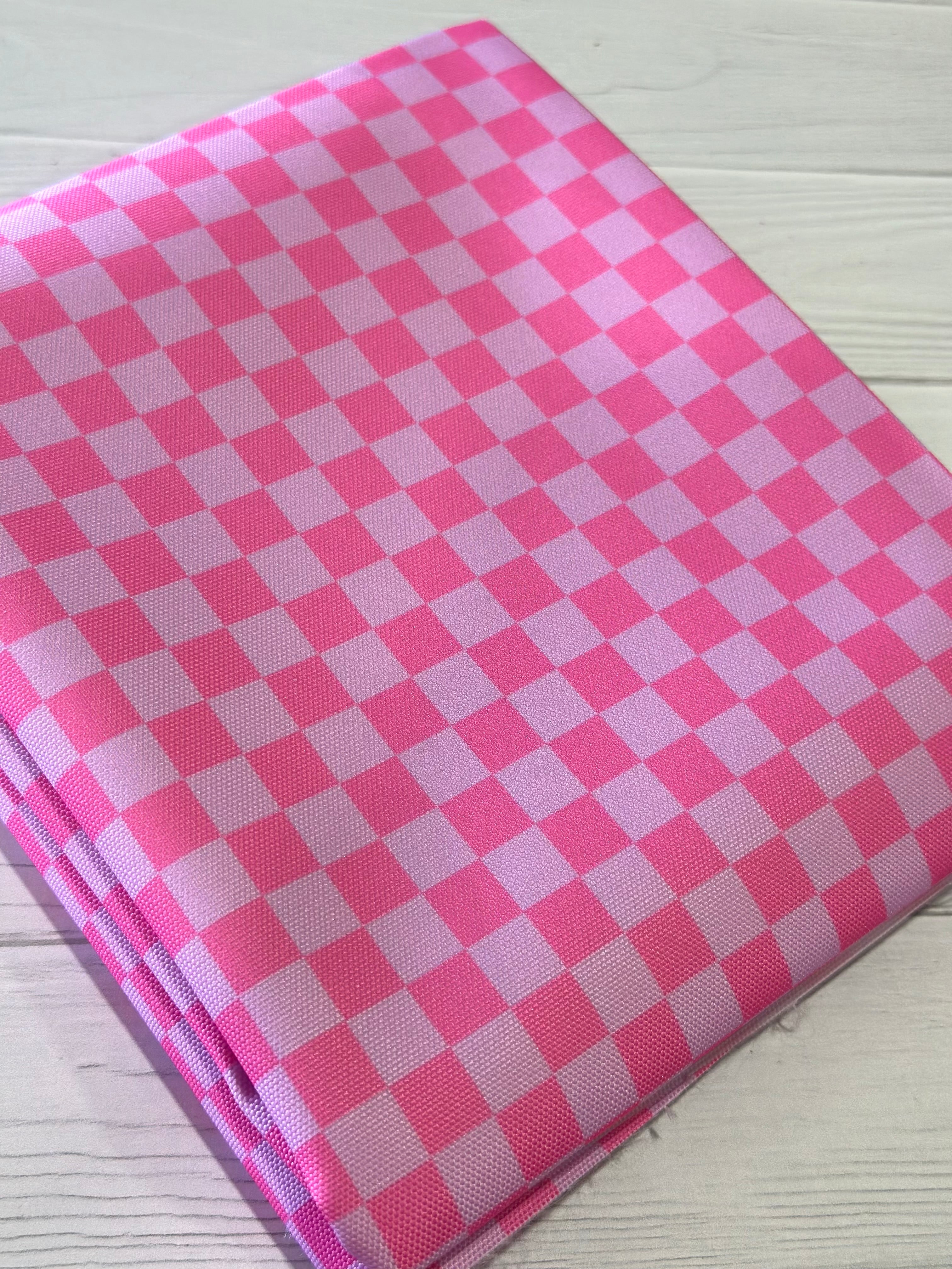 Pink Tonal Check Waterproof Canvas