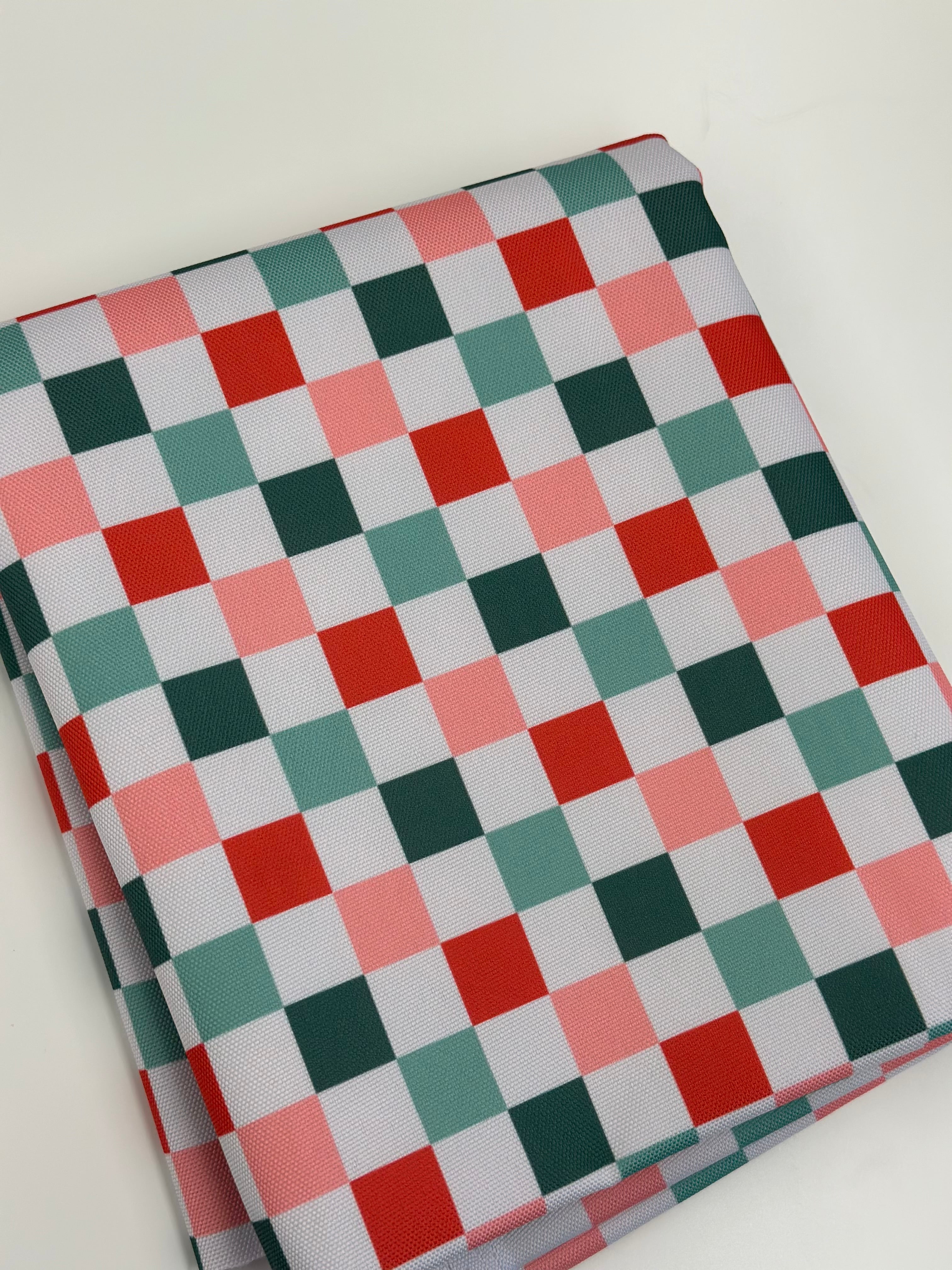 Small Holiday Vintage Check Waterproof Canvas