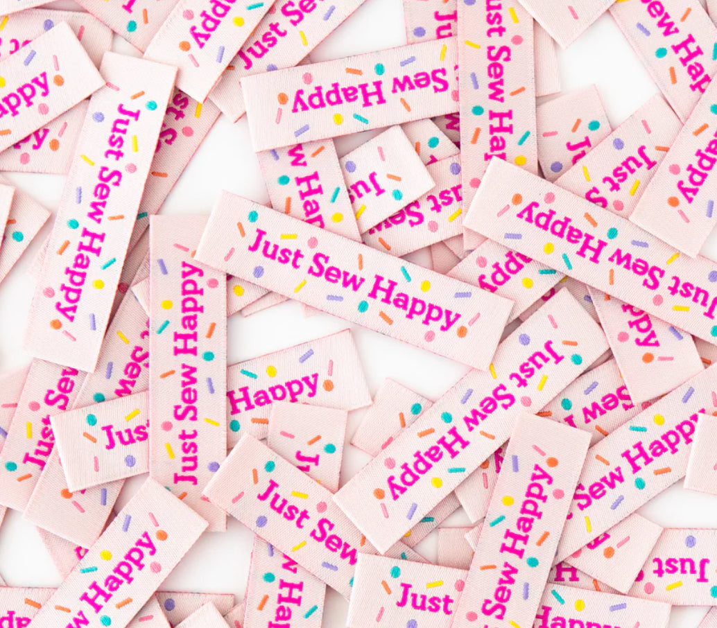 Just Sew Happy Tied with a Ribbon Woven Labels