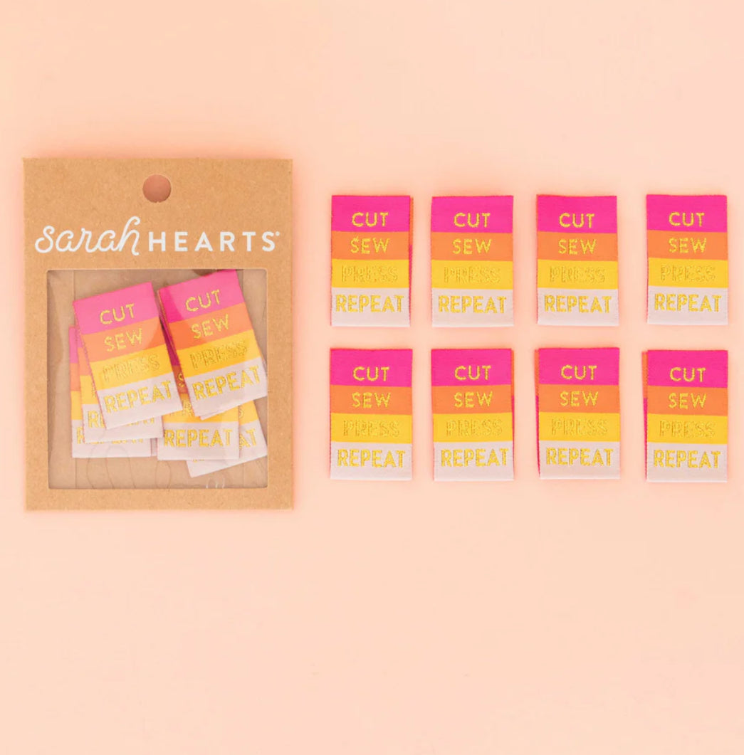 Cut Sew Press Repeat Tied with a Ribbon Woven Labels