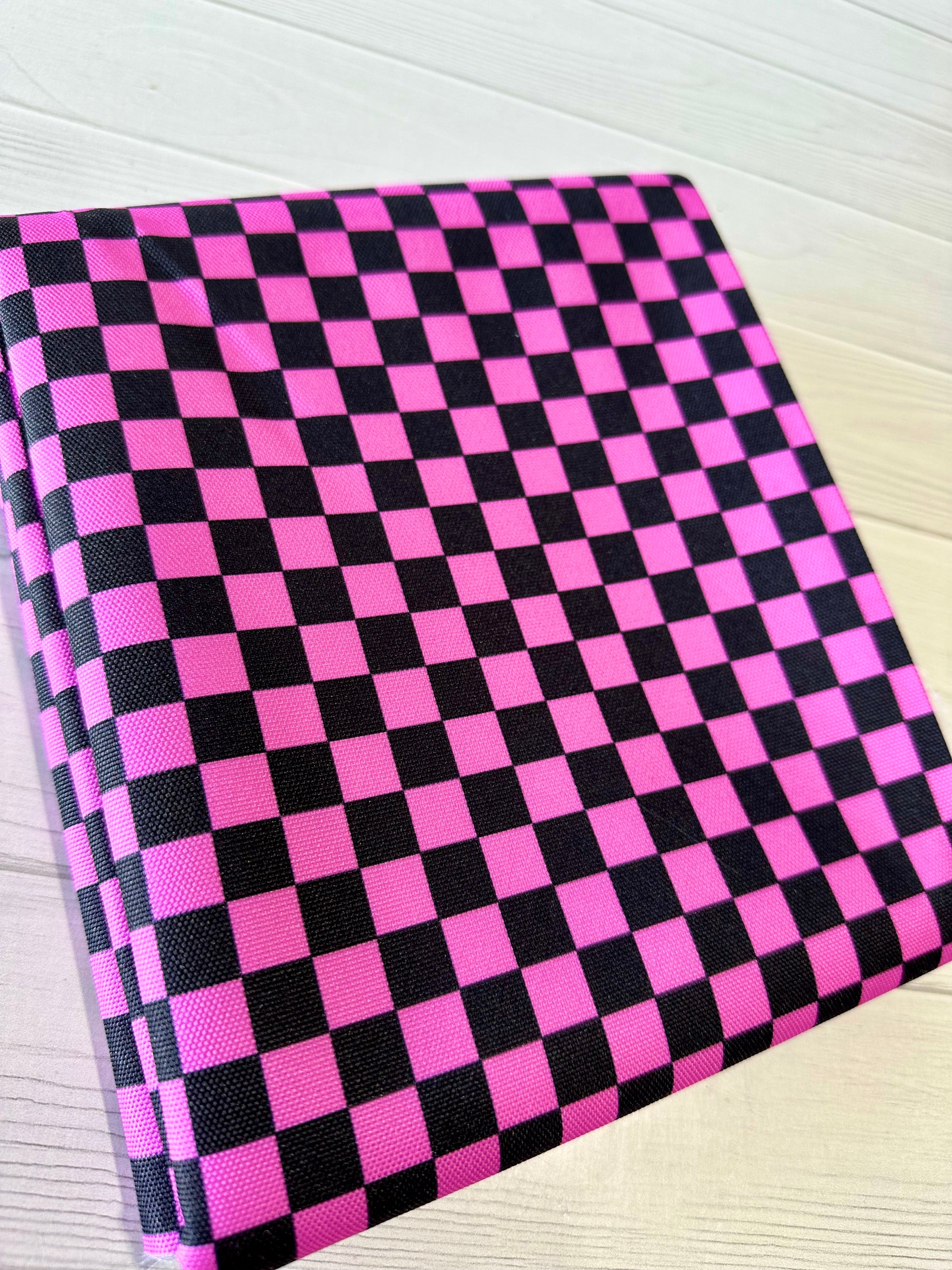 Hot Pink Check Waterproof Canvas