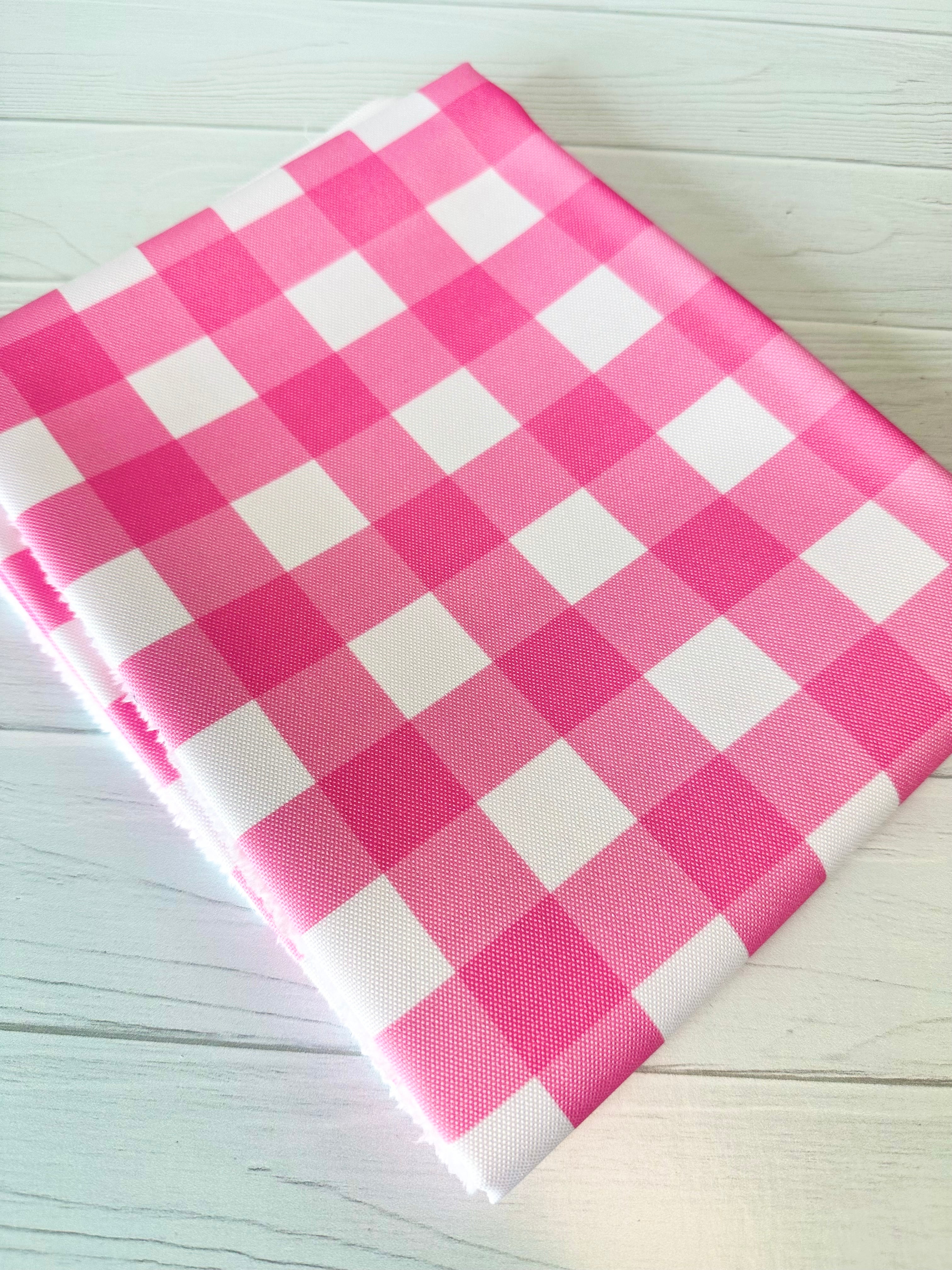 Pink Gingham Waterproof Canvas