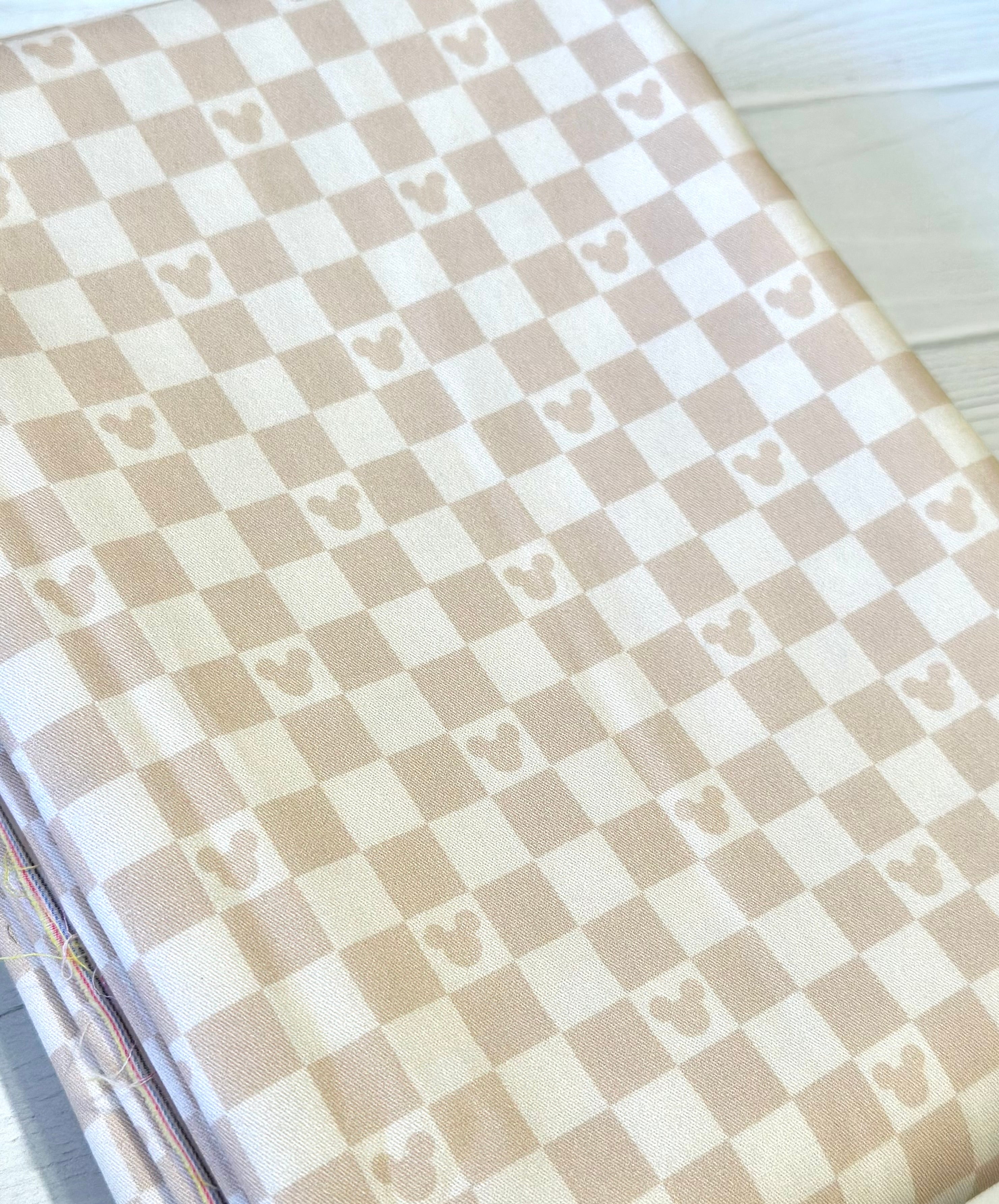 Tan Mouse Tonal Check 100% Cotton Woven