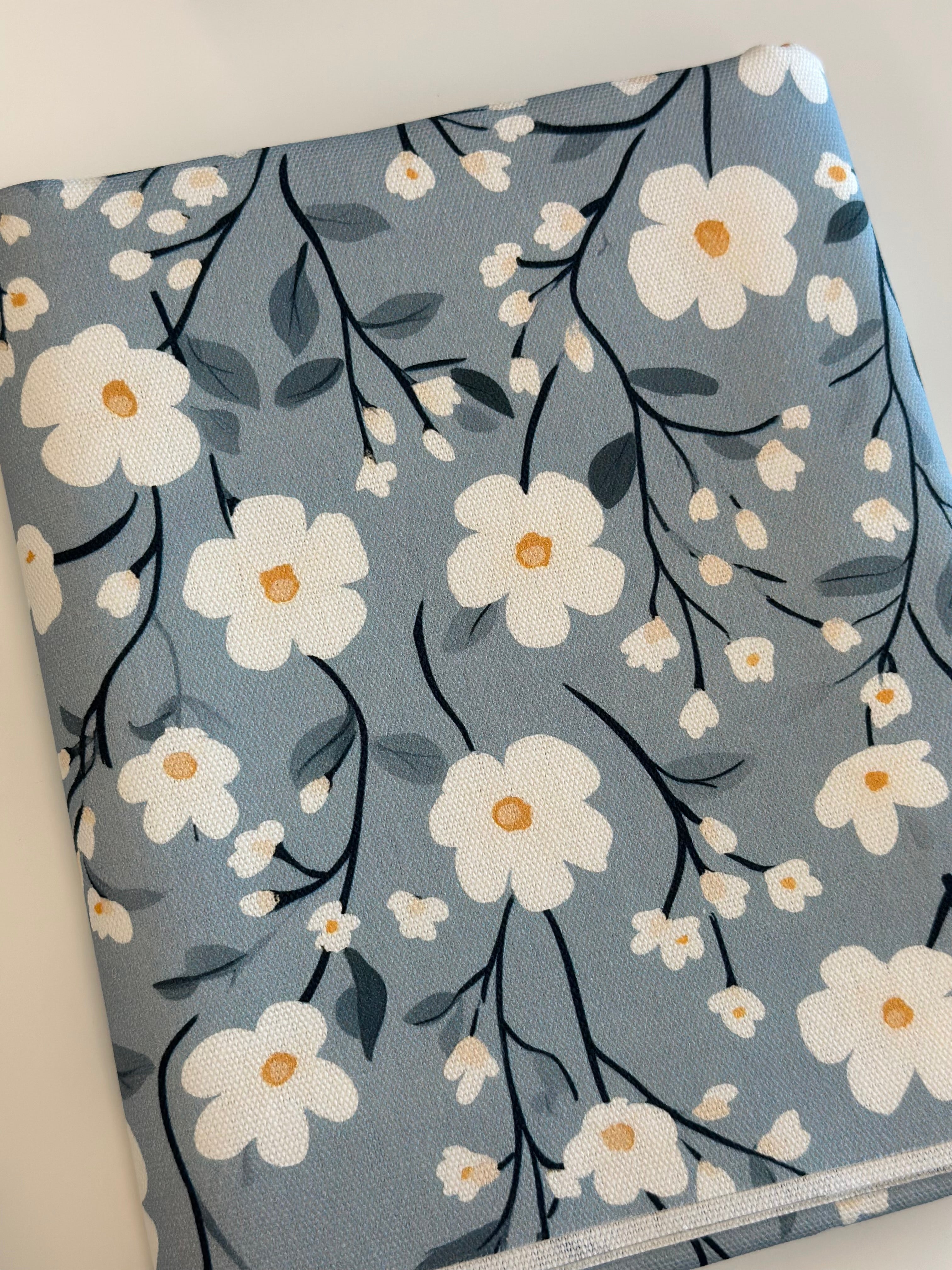 Blue Cottage Floral Cotton Waterproof Canvas