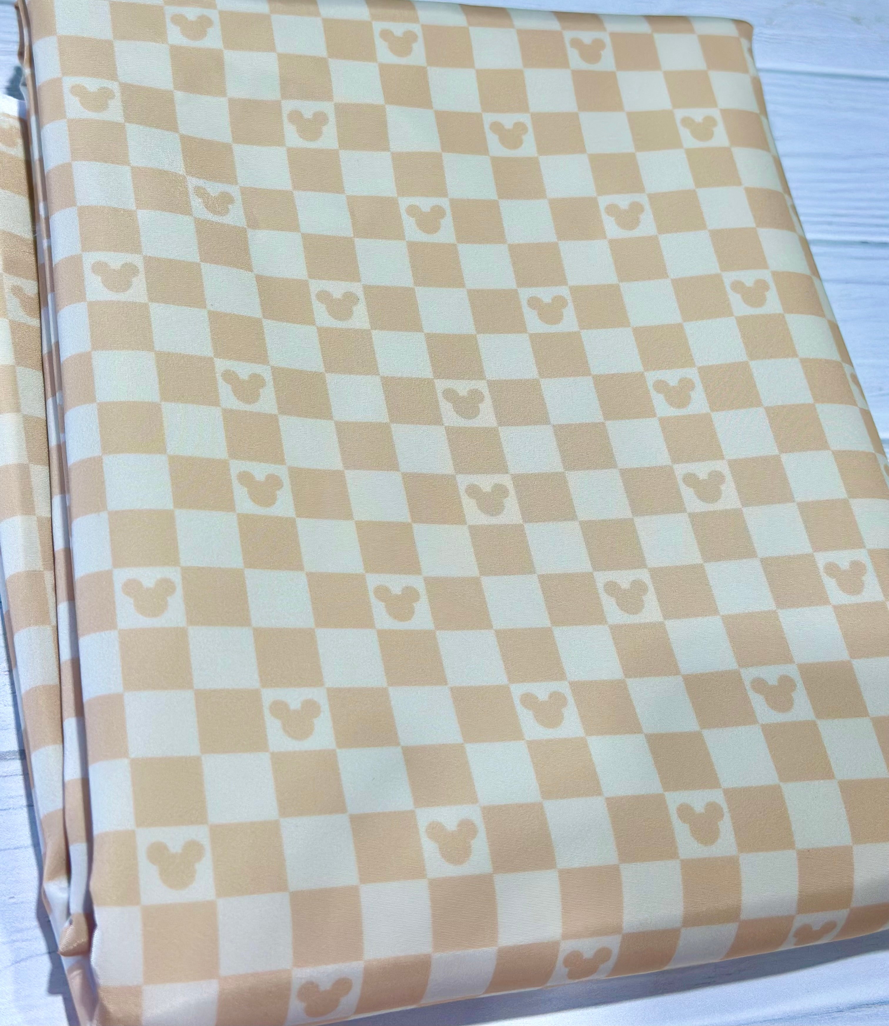 Tan Mouse Tonal Check Lux Bonded Poly/Nylon