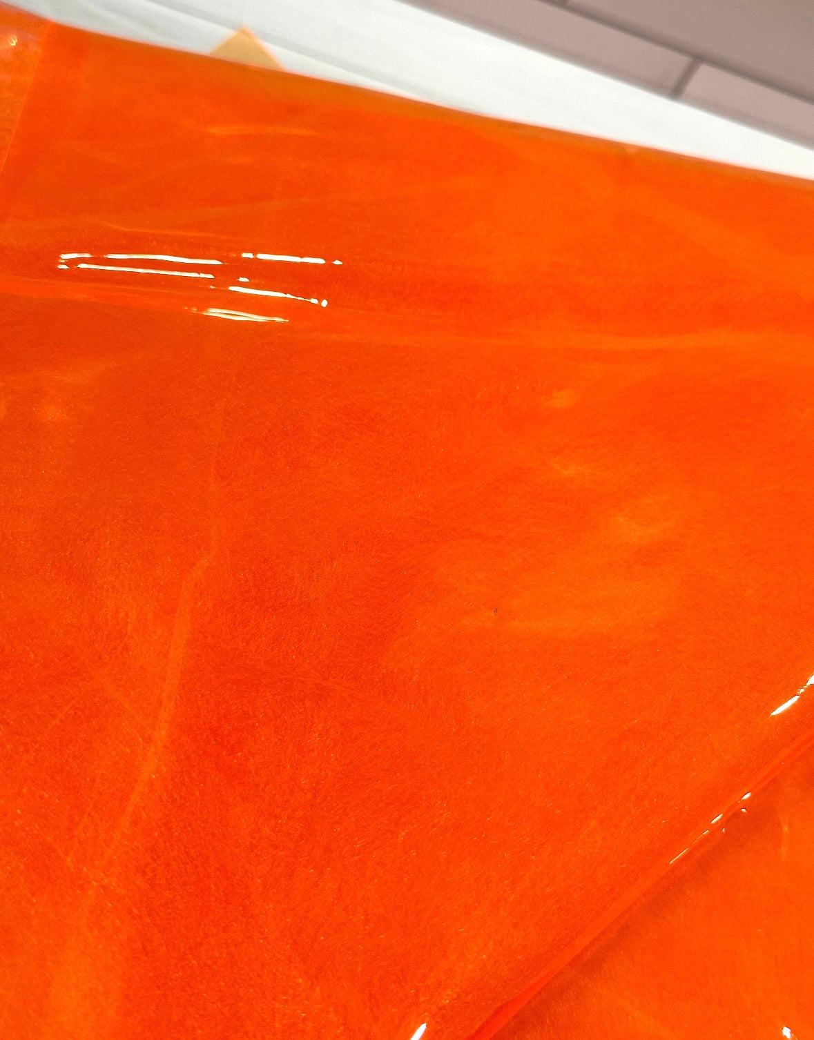 Neon Orange Clear Vinyl- 1 yard cut