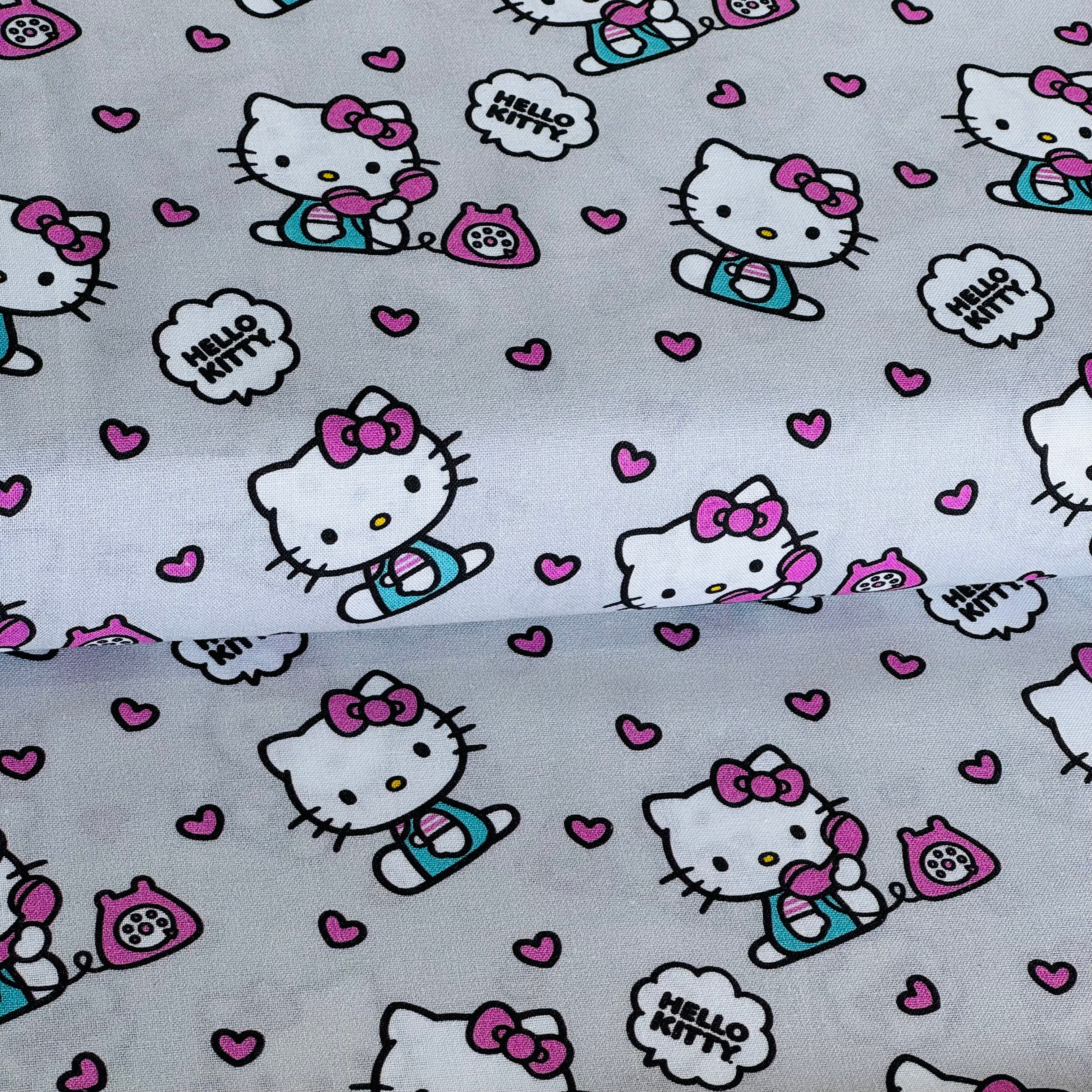 Hello Kitty Telephone Hearts Cotton Woven