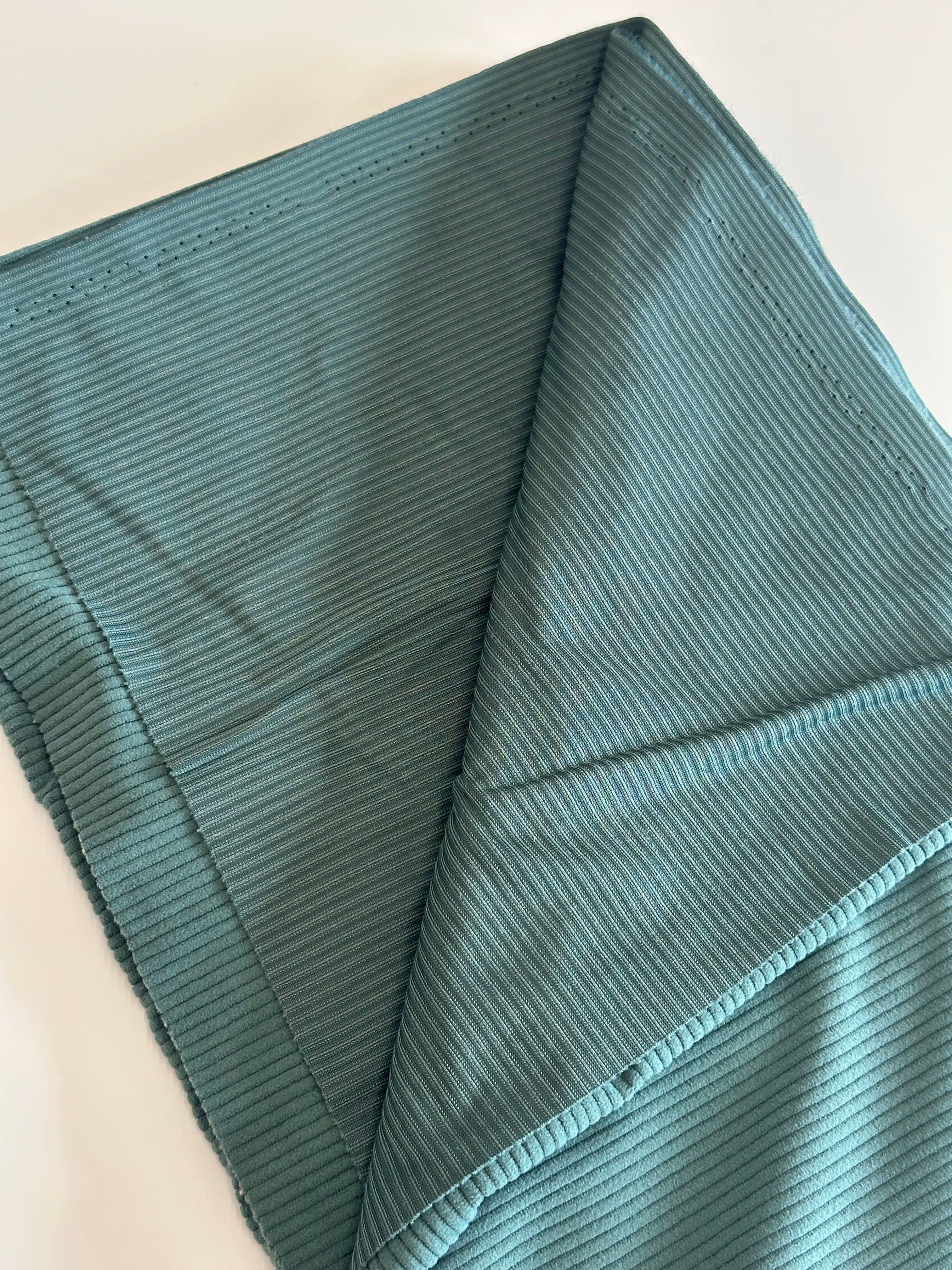 Cadet Blue Corduroy | Poly Cotton | By the Yard