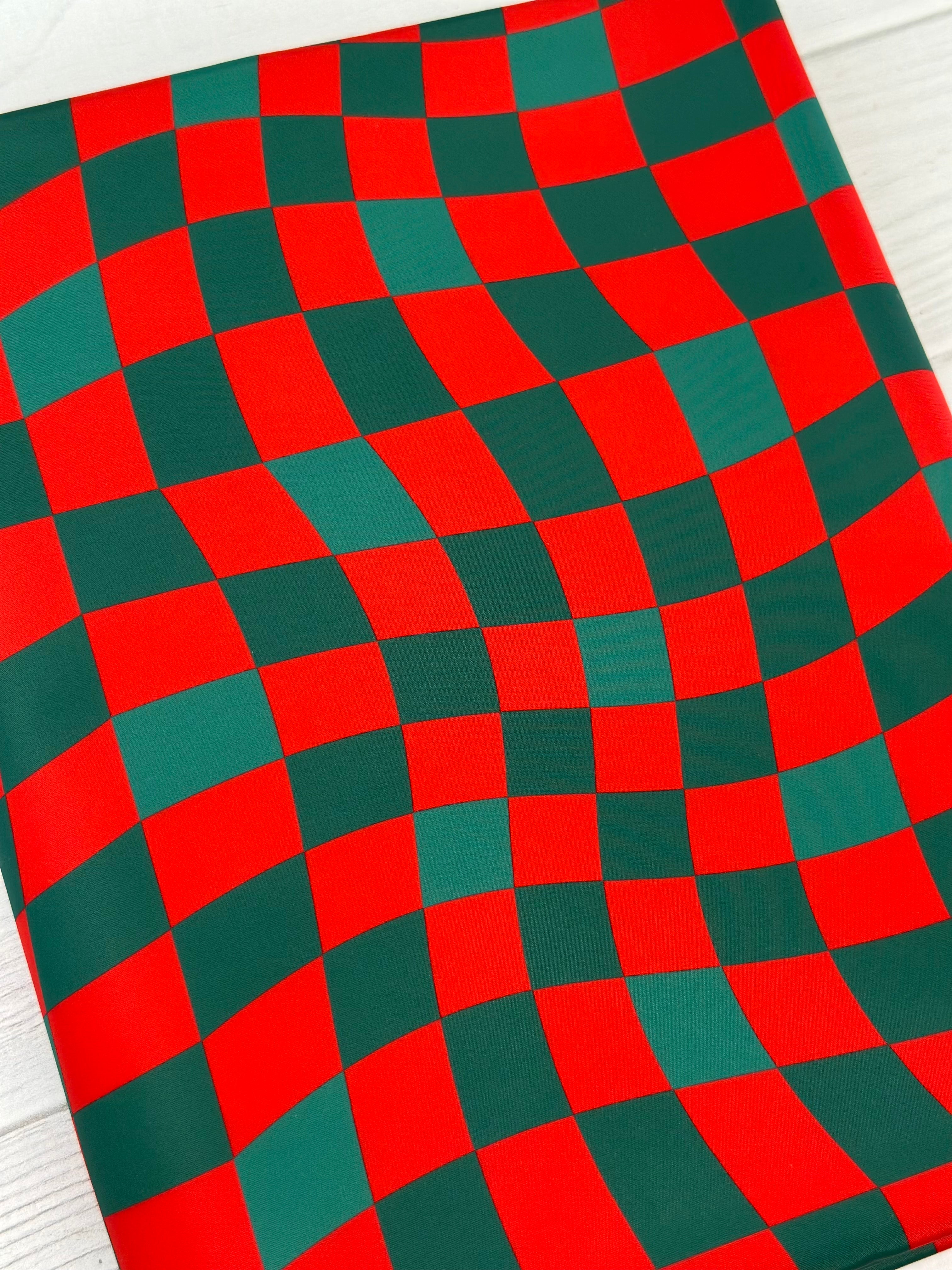 Warped Holiday Check Lux Bonded Poly/Nylon