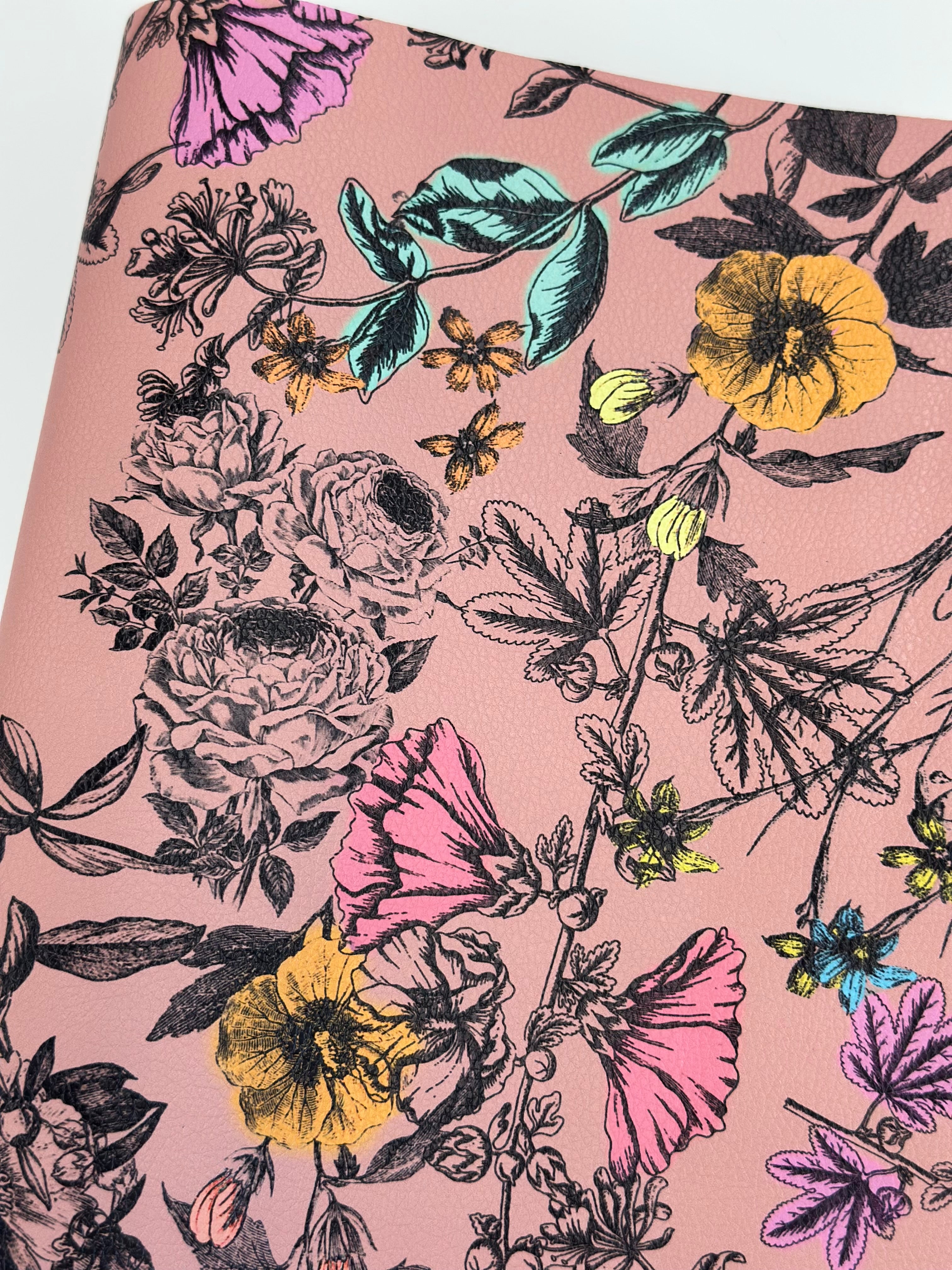 Blush Vintage Floral Pebble Vinyl
