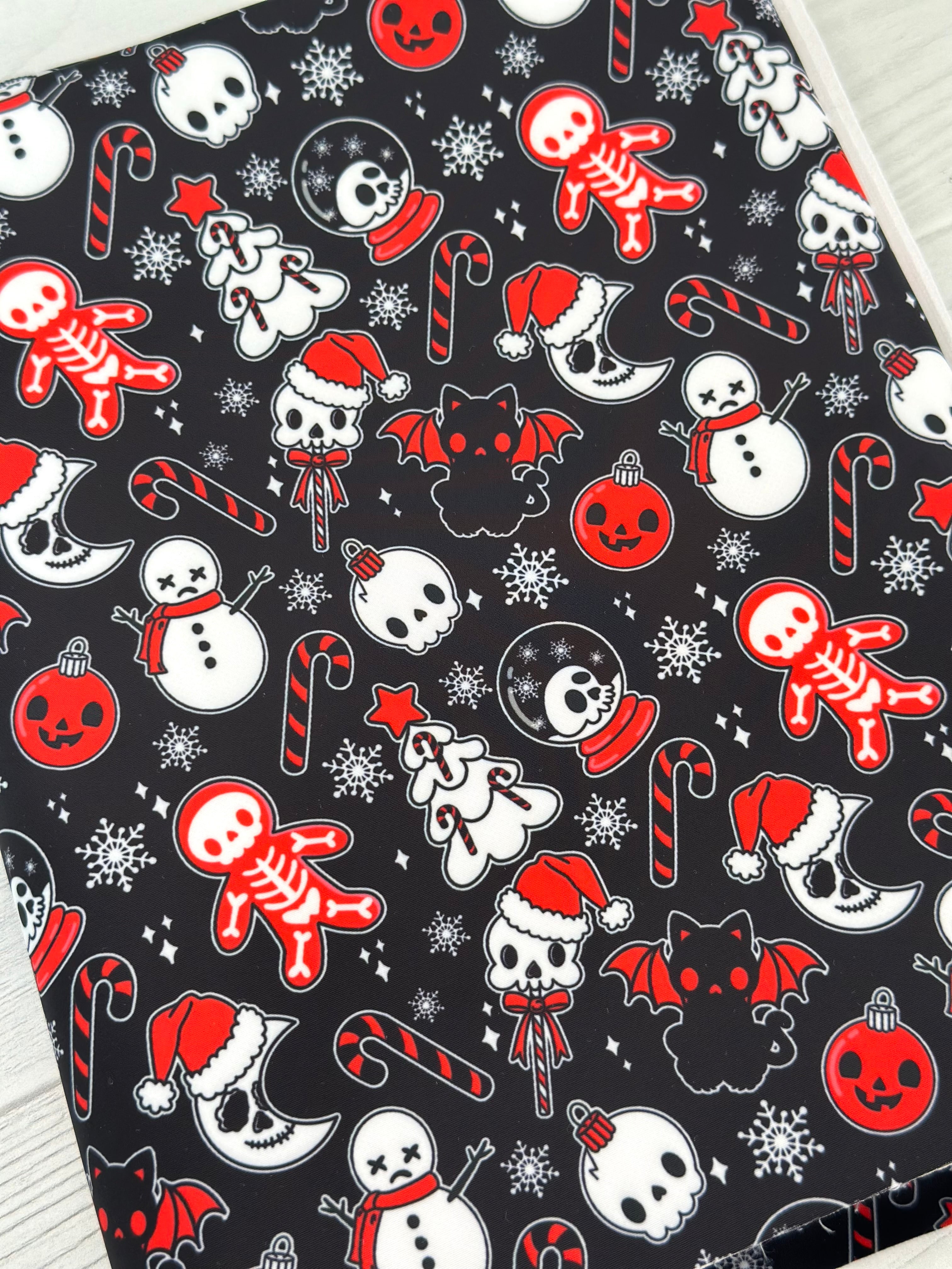 Red and Black Christmas Creeps Lux Bonded Poly/Nylon