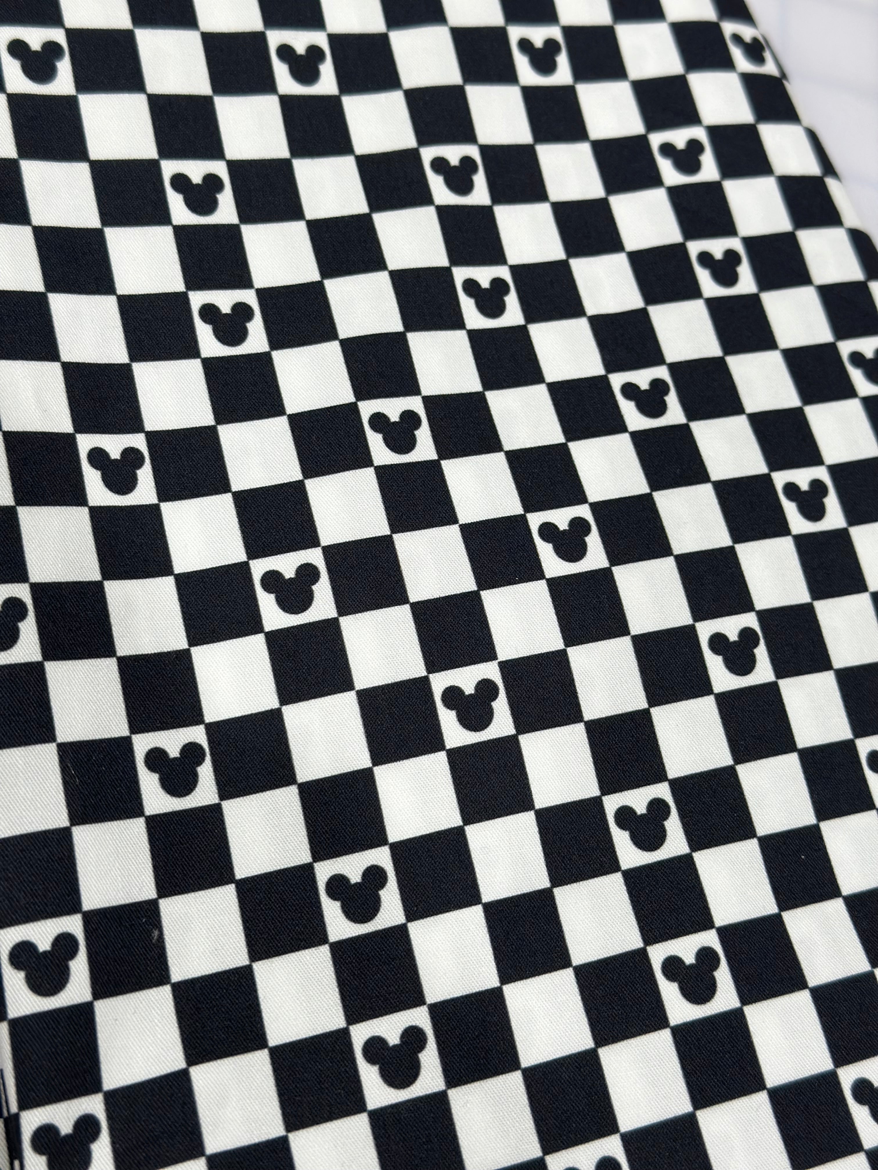 Black/ White Mouse Check Cotton Woven