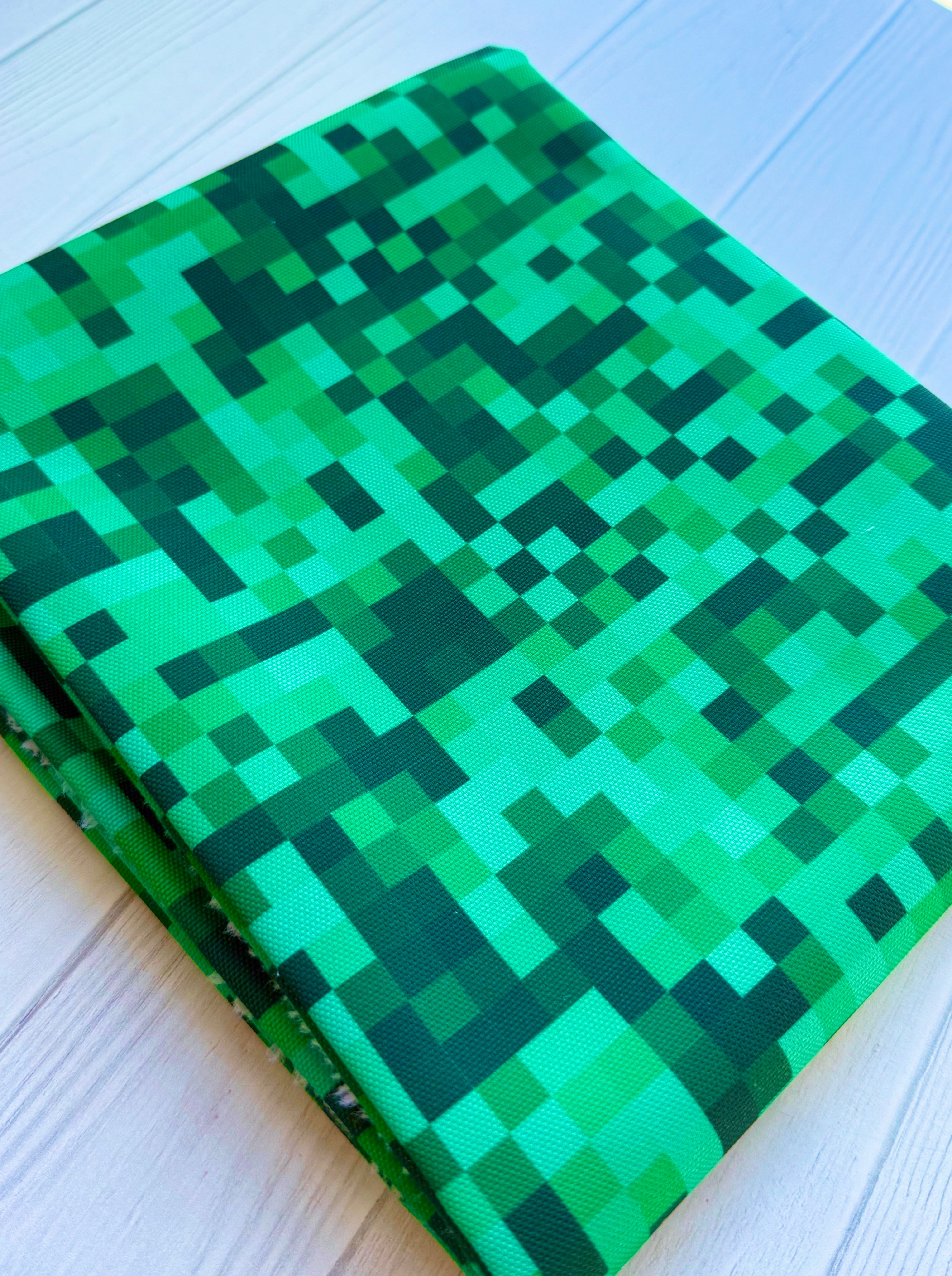 Pixels - Grass Green   Waterproof Canvas