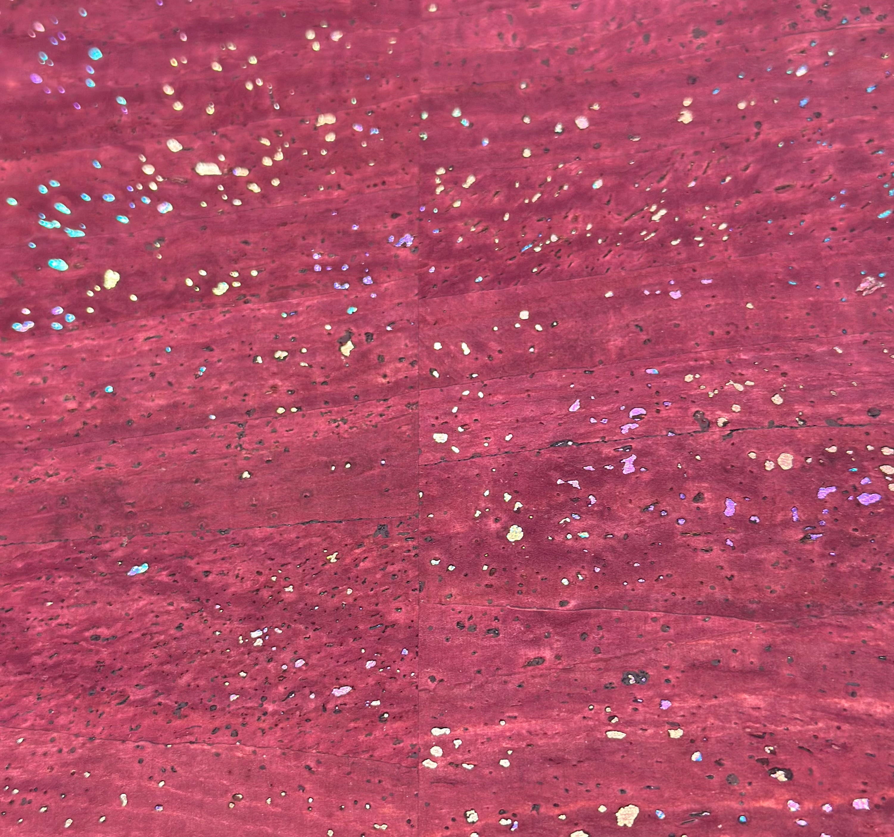 Burgundy Cork with Rainbow sparkle