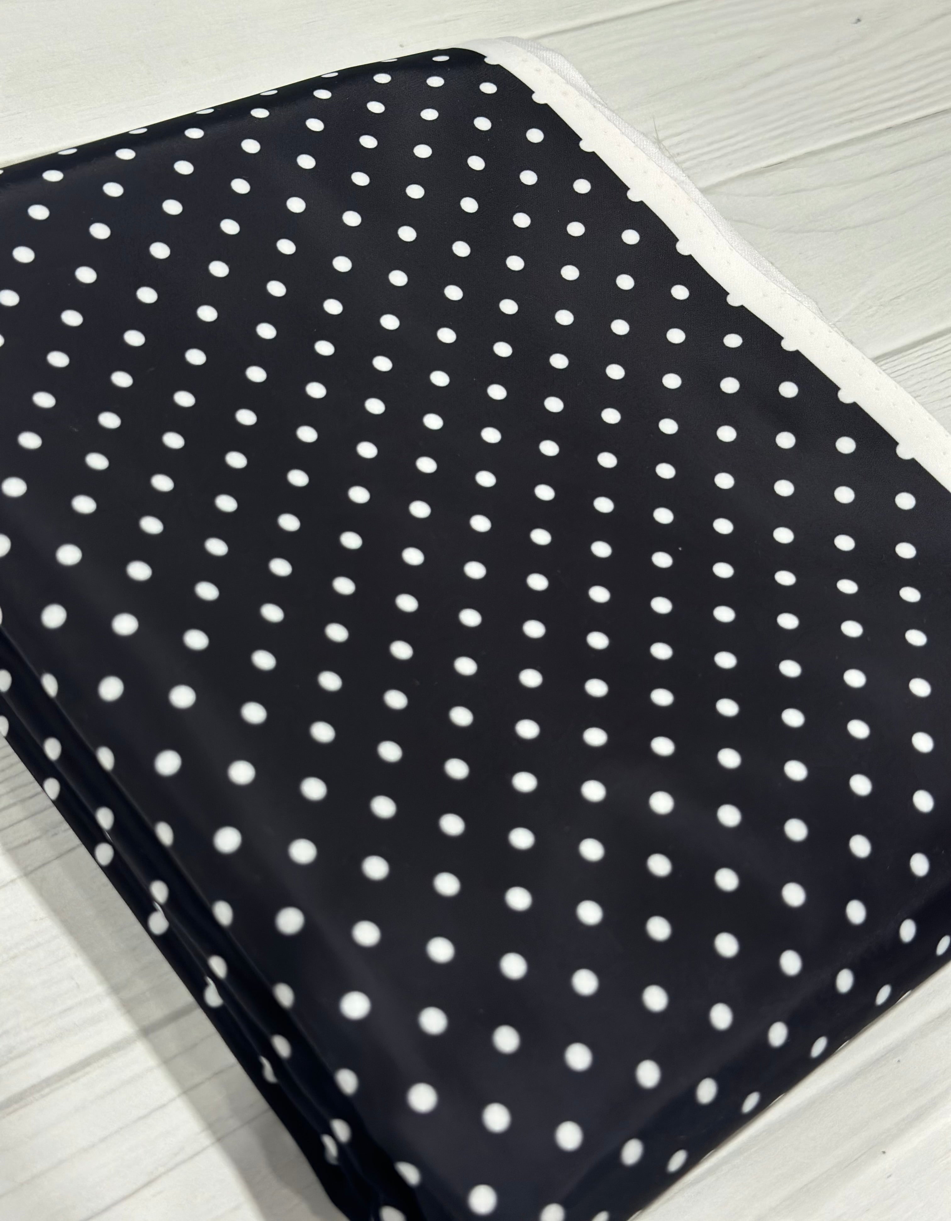 Black and White Mini Dot Lux Bonded Poly/Nylon