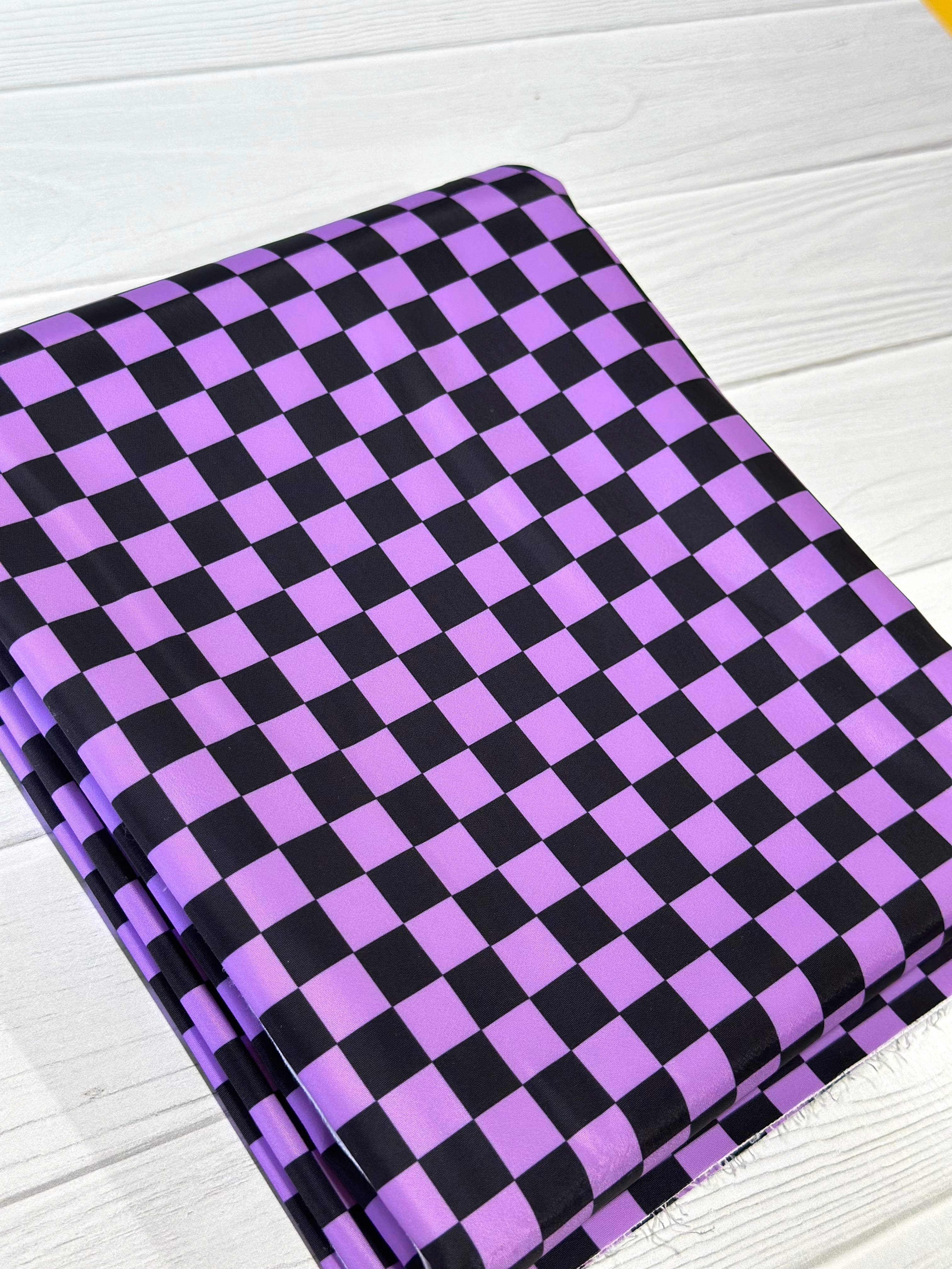 Violet Check Lux Bonded Poly/Nylon