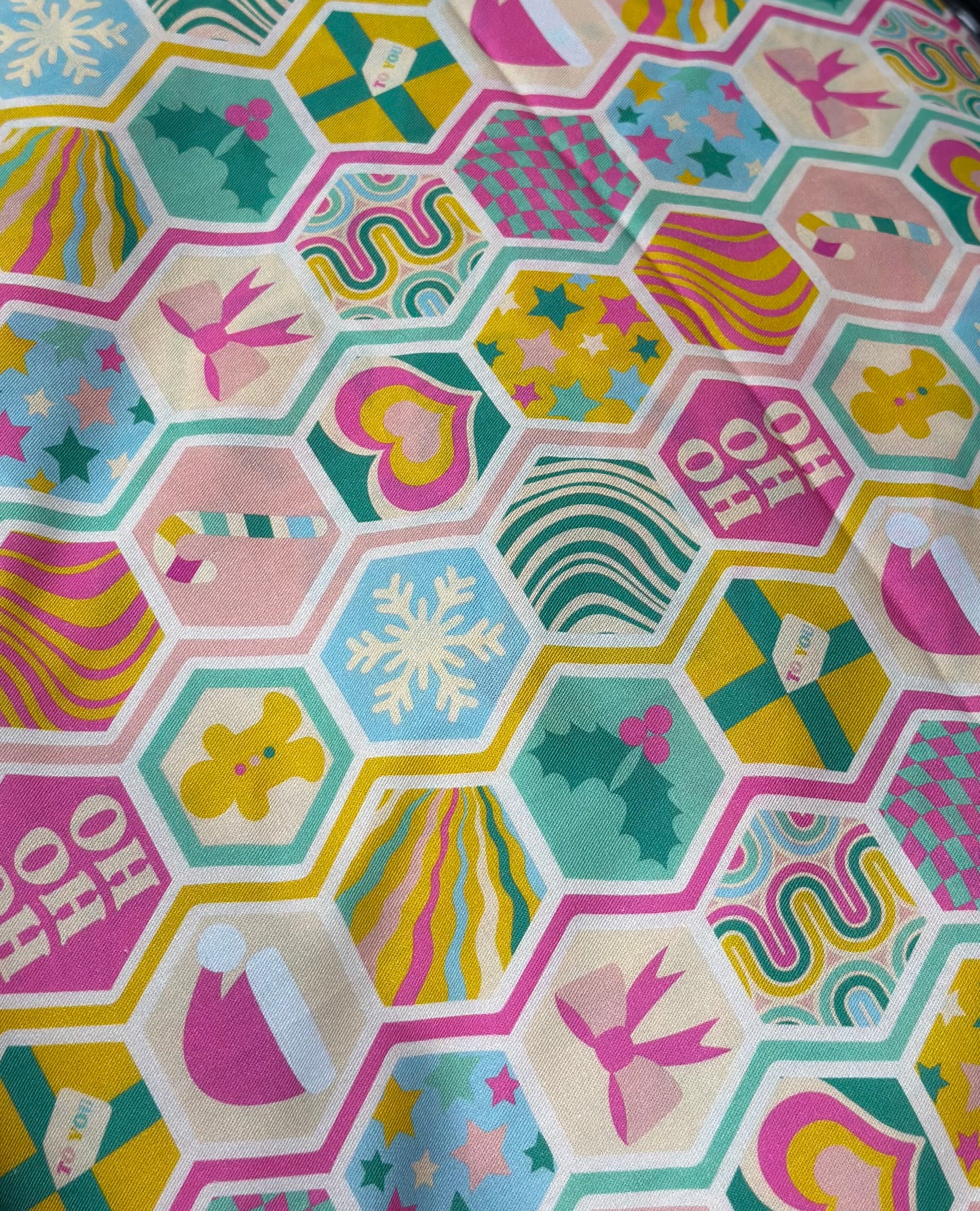 Holiday Hexagons Cotton Woven