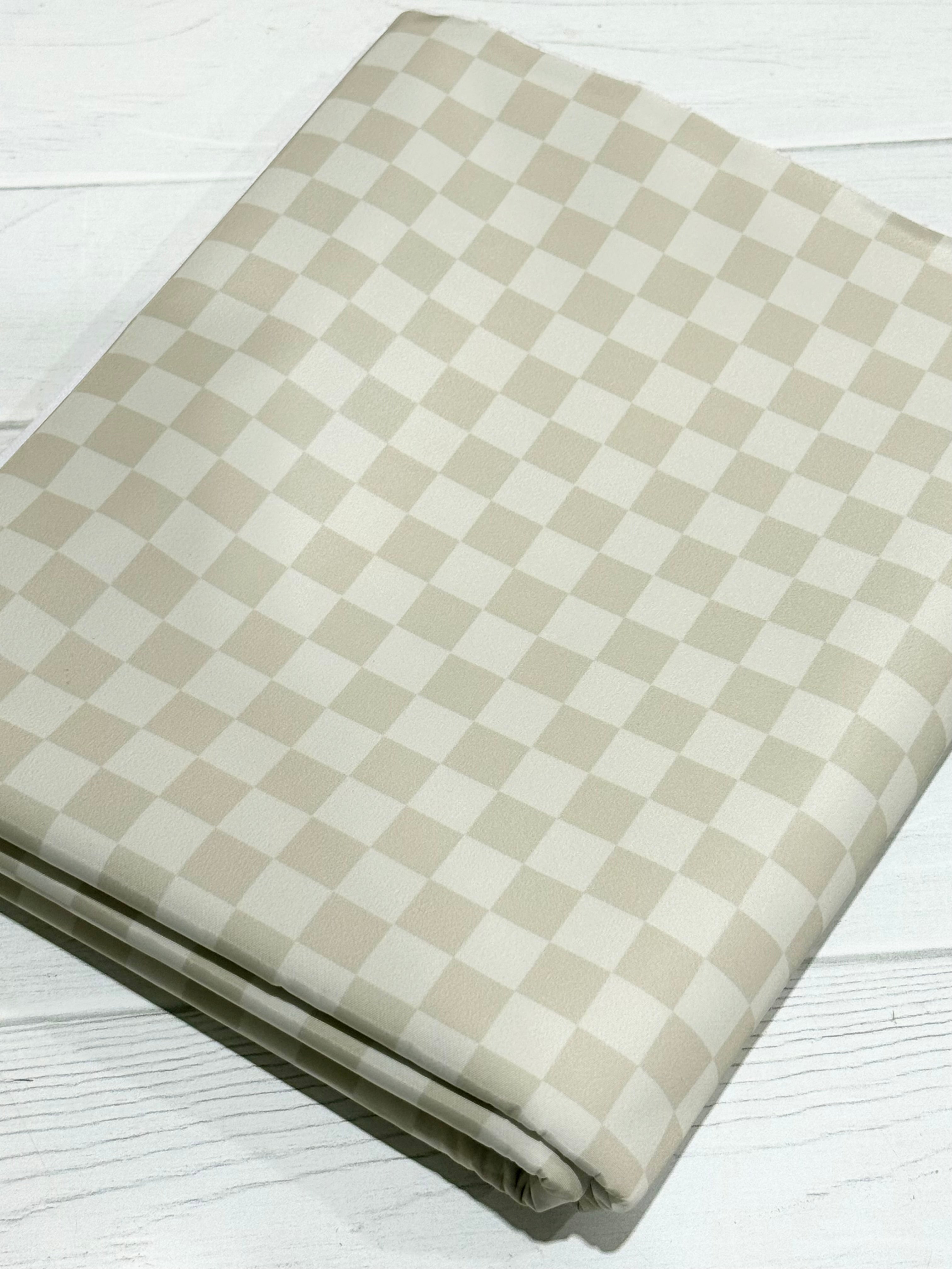 Beige Check Lux Bonded Poly/Nylon