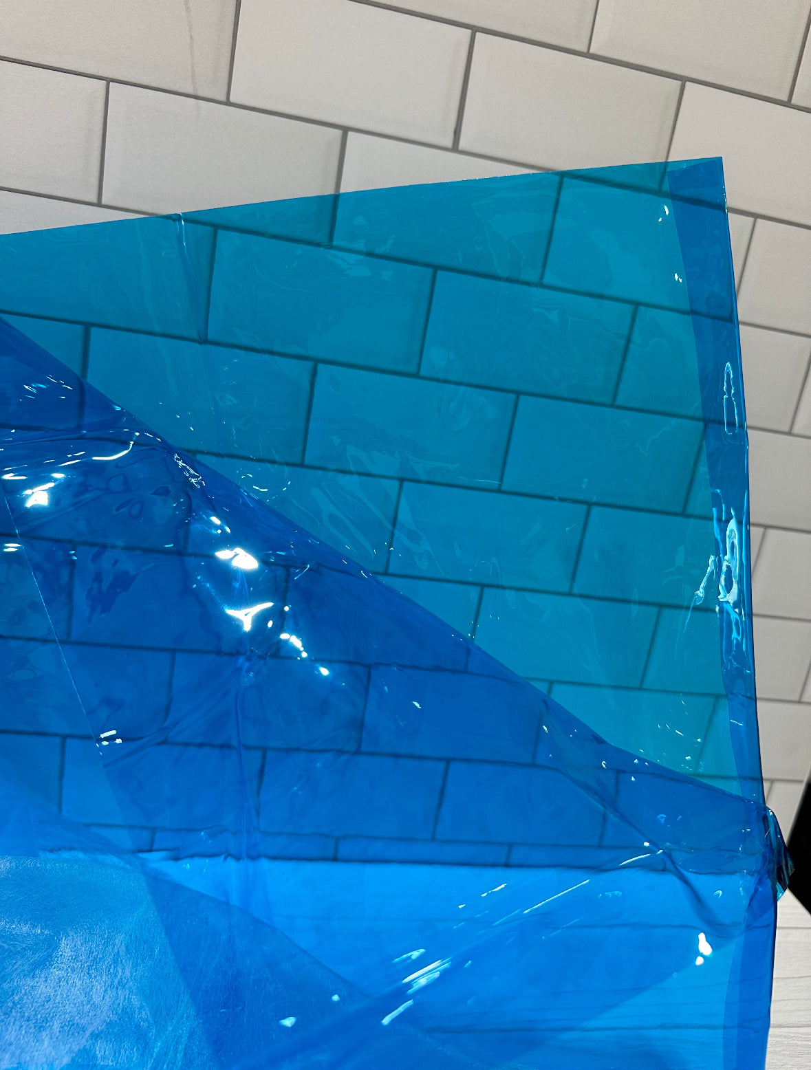 Blue Clear Vinyl- 1 yard cut