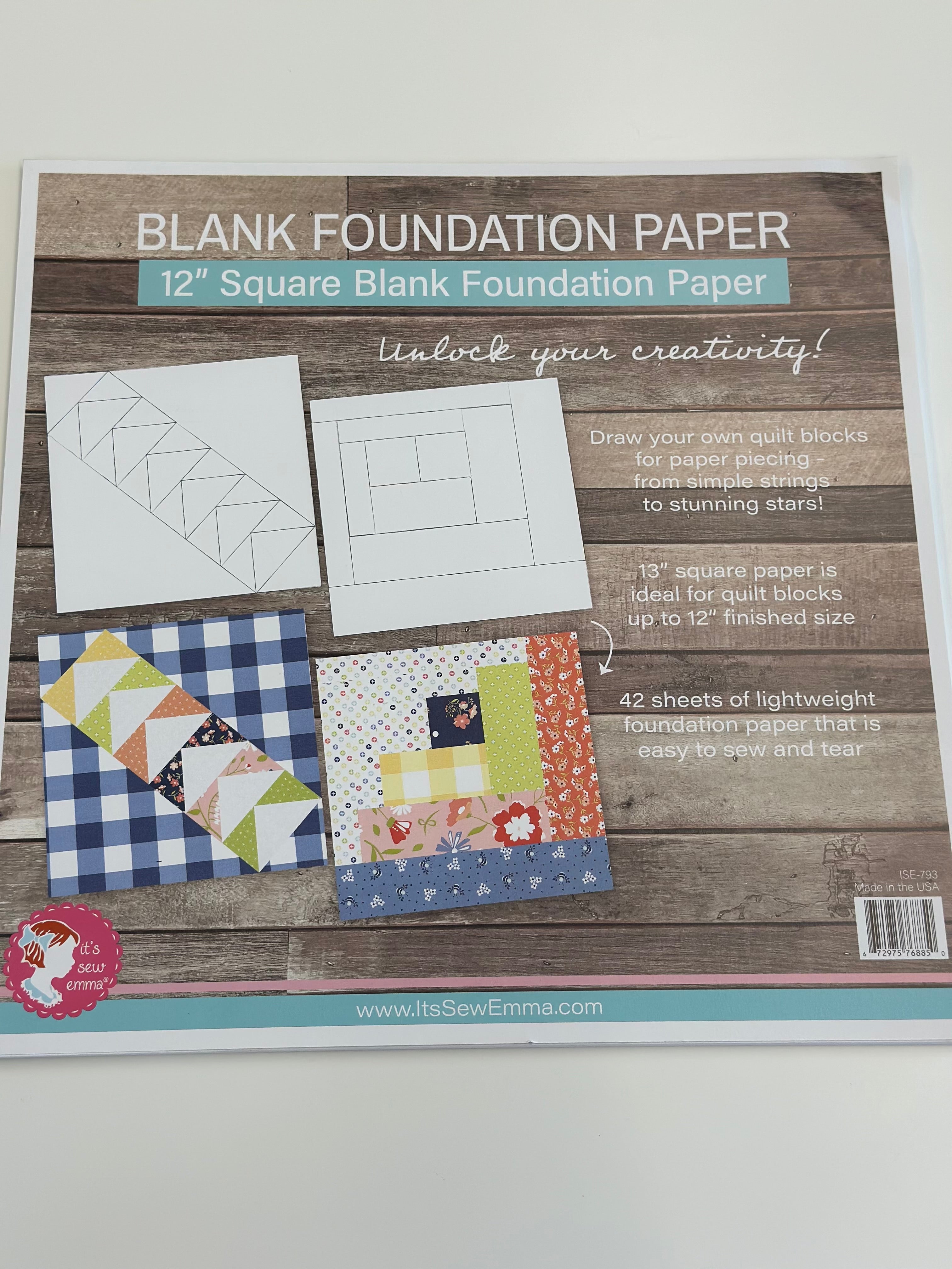12in Blank Foundation Paper Pad