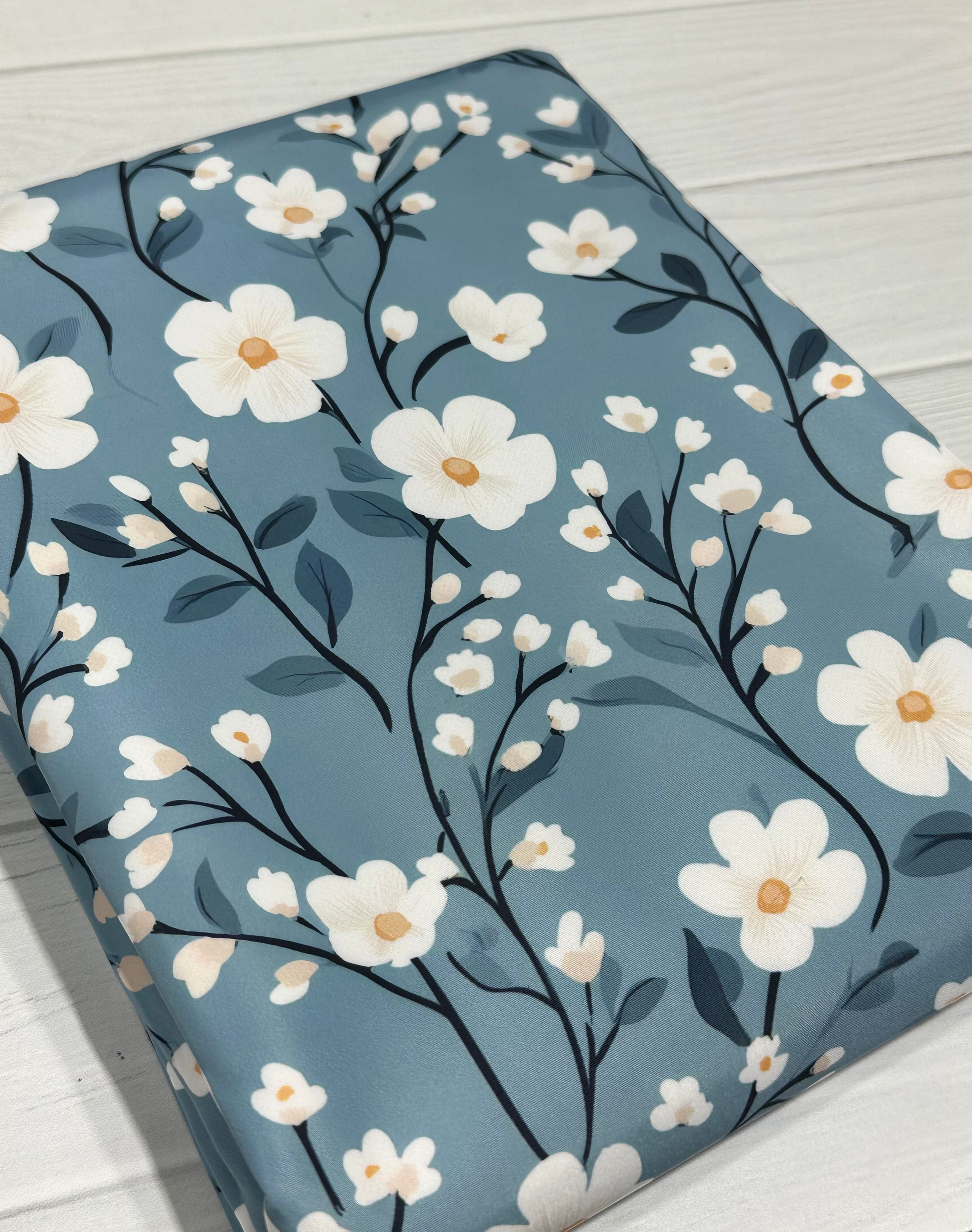 Blue Cottage Floral Lux Bonded Poly/Nylon