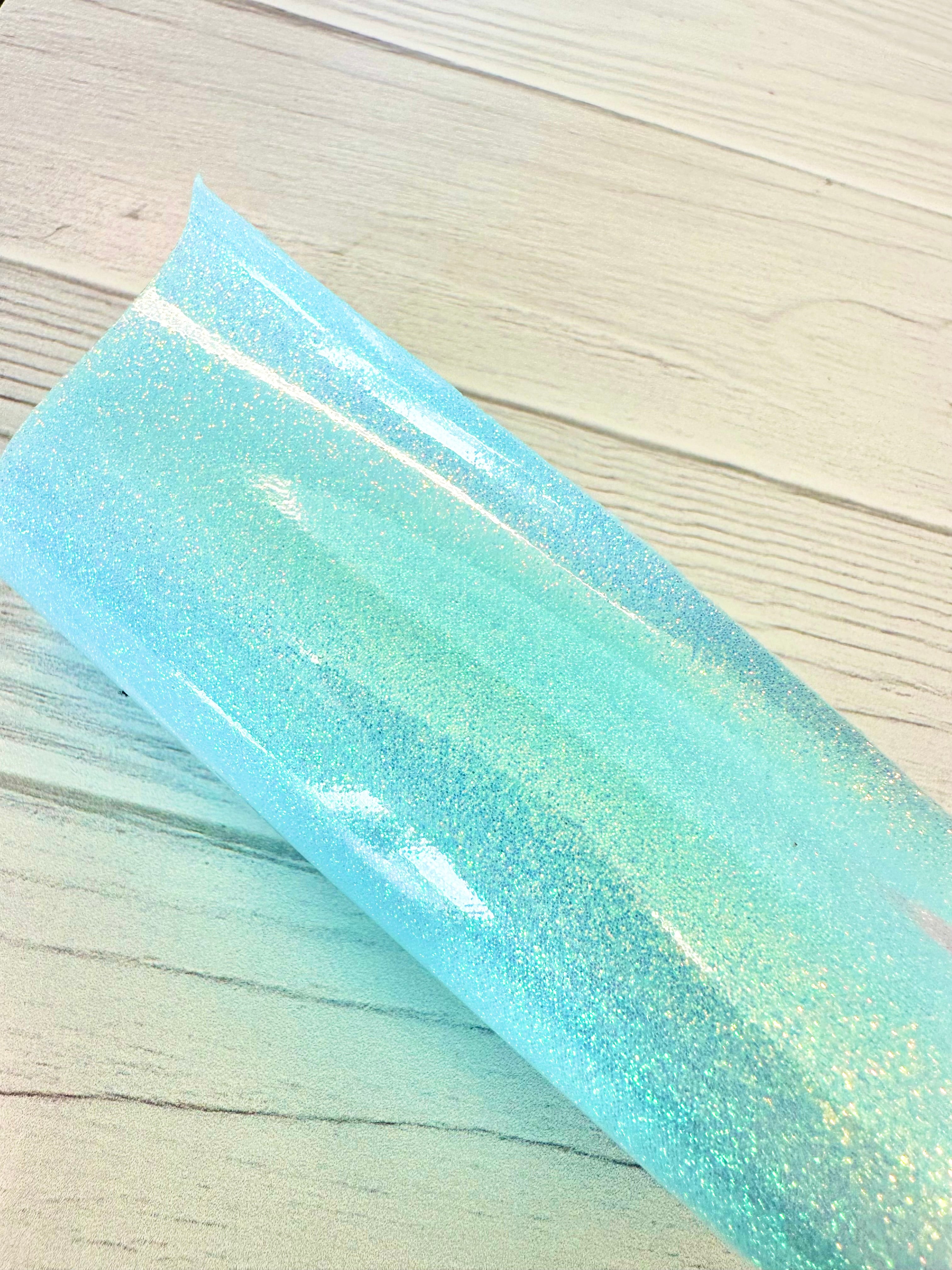 Light Blue Light Weight Smooth Glitter Vinyl