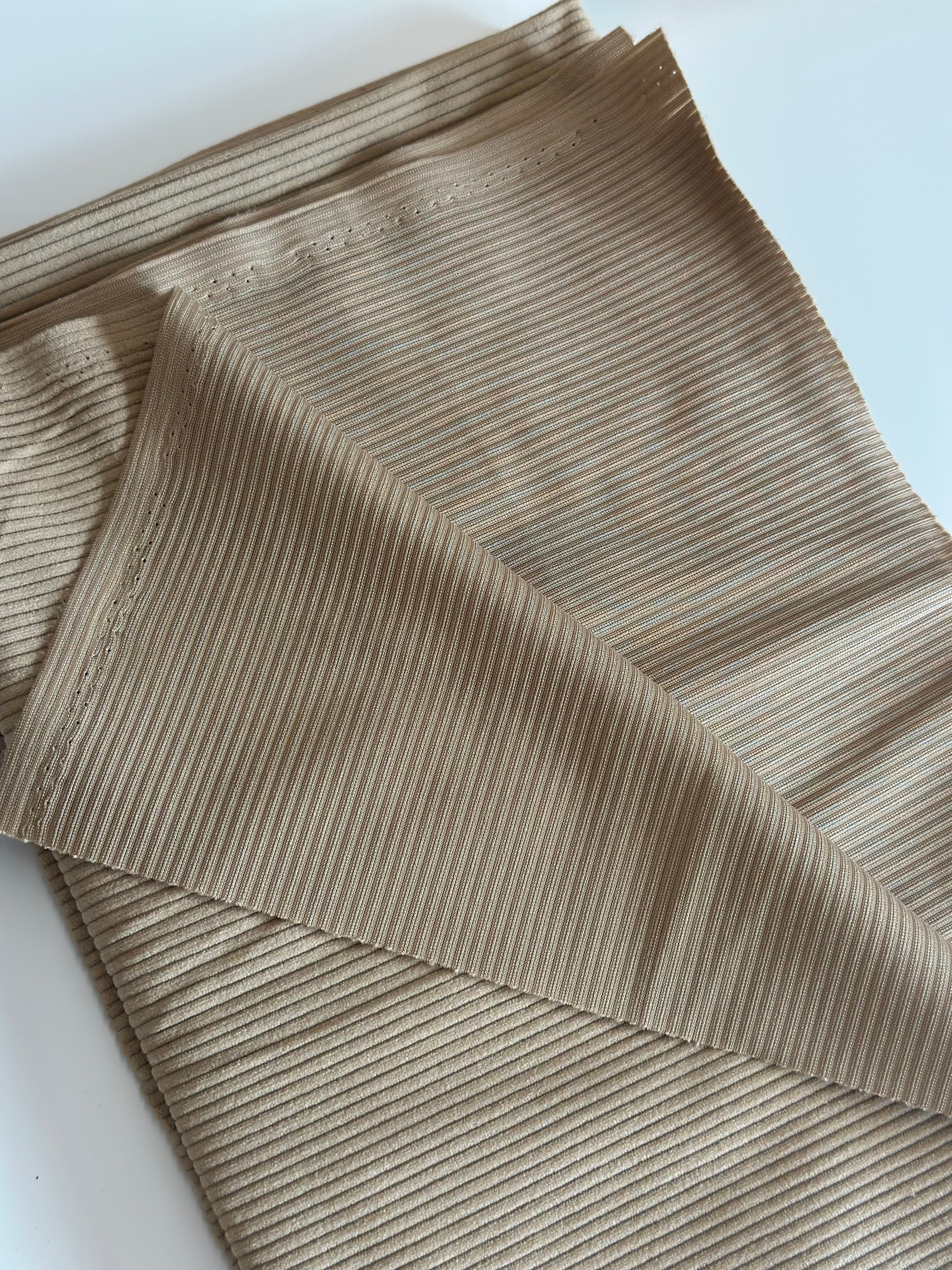 Khaki Corduroy | Poly Cotton | By the Yard