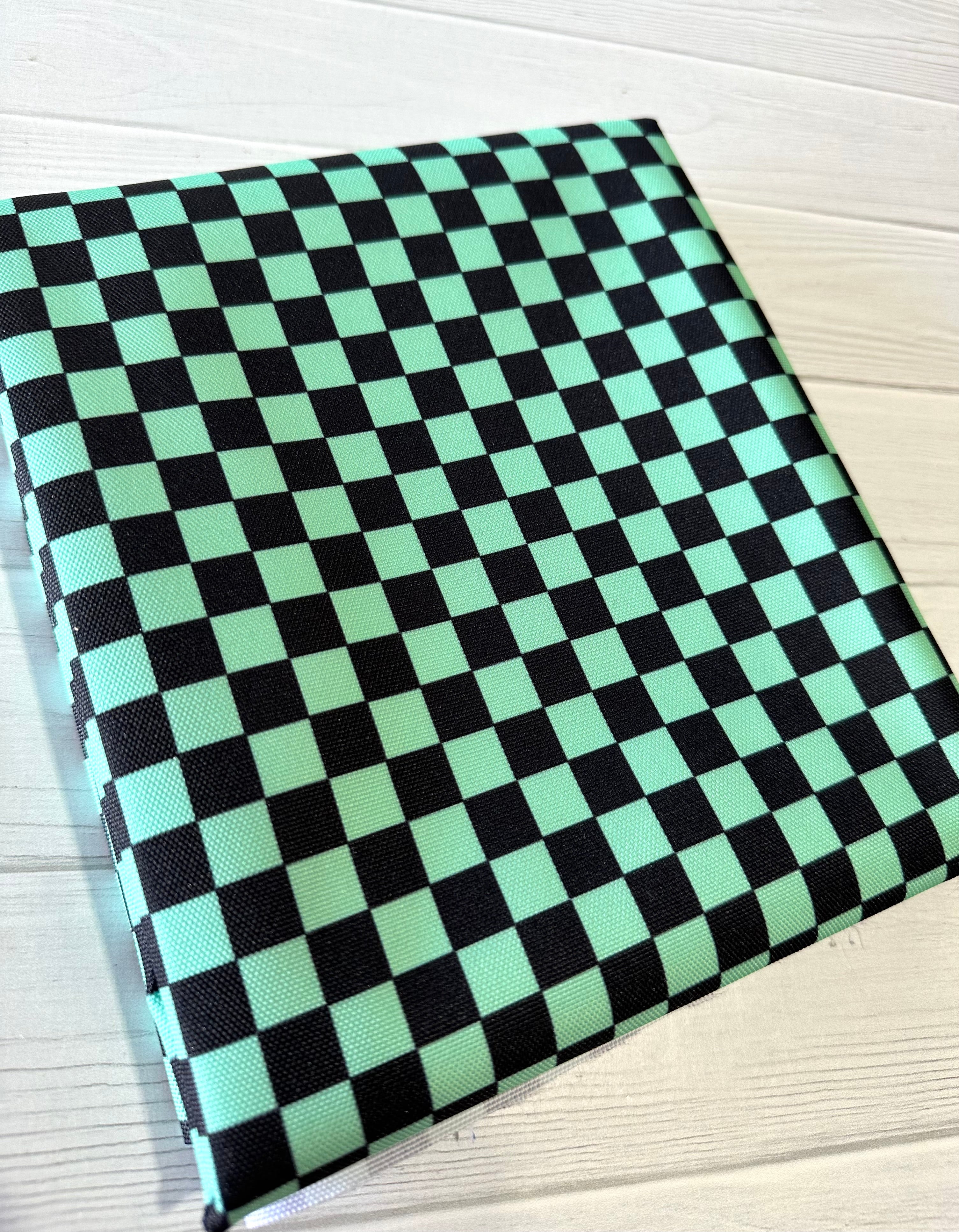 Sea Green Check Waterproof Canvas