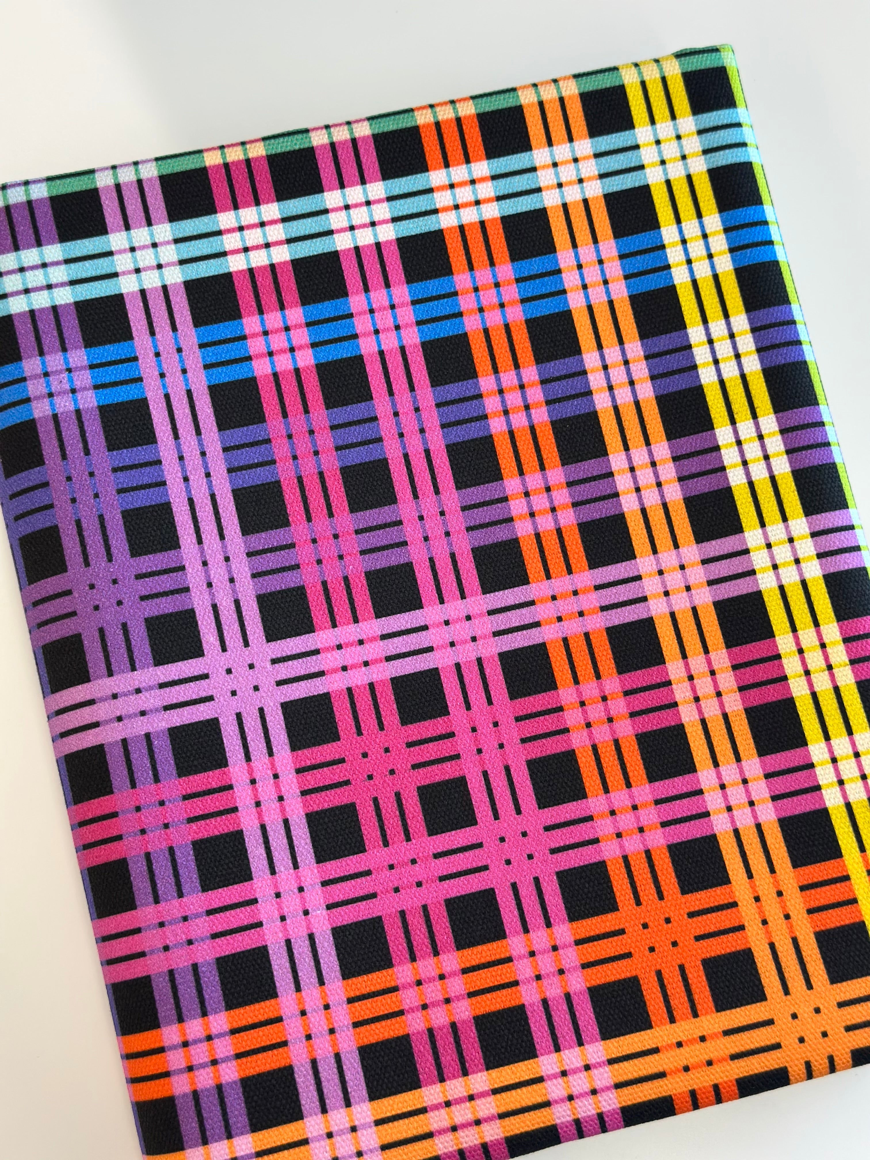 Bright Rainbow Plaid Cotton Waterproof Canvas