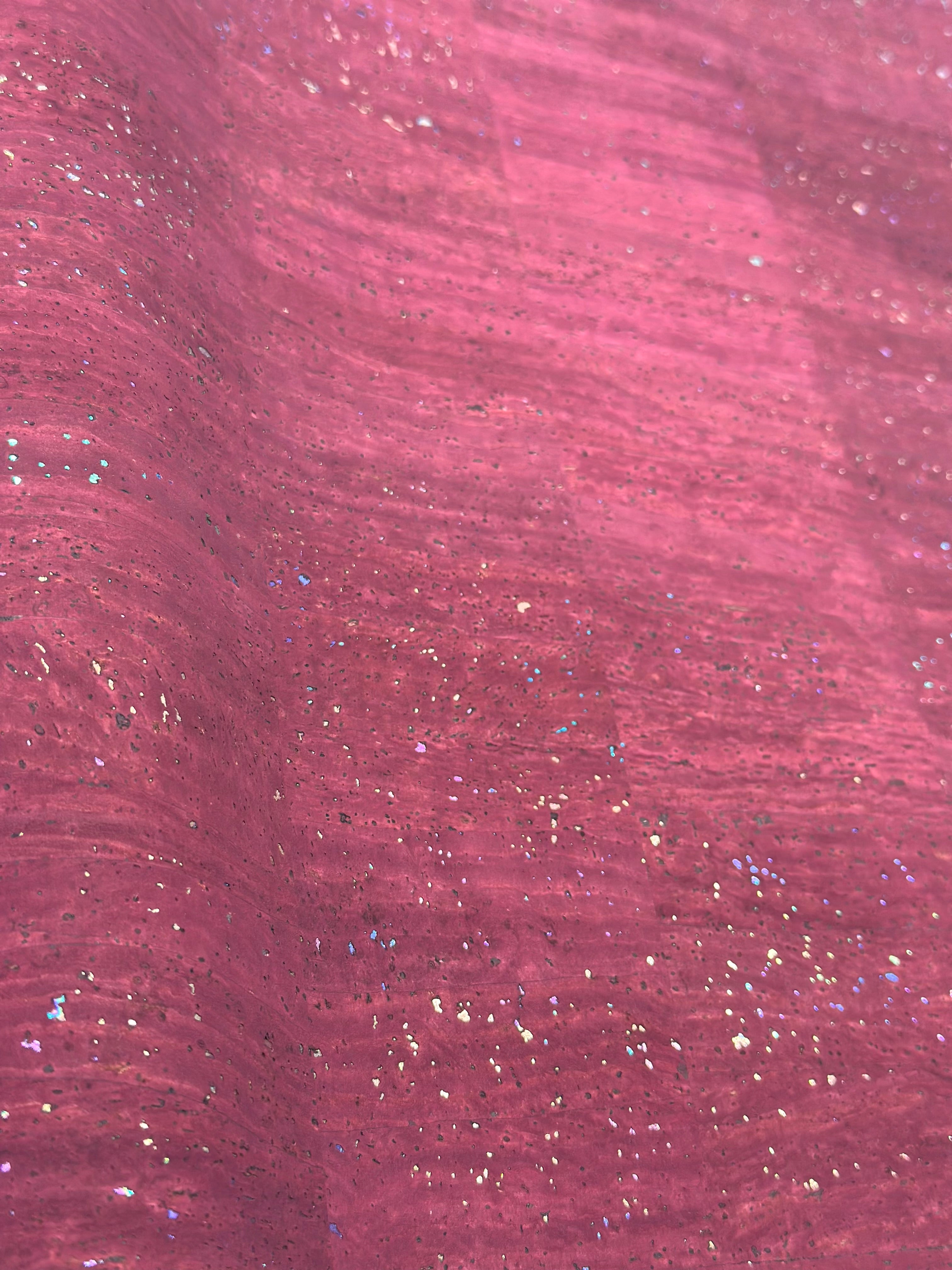 Burgundy Cork with Rainbow sparkle
