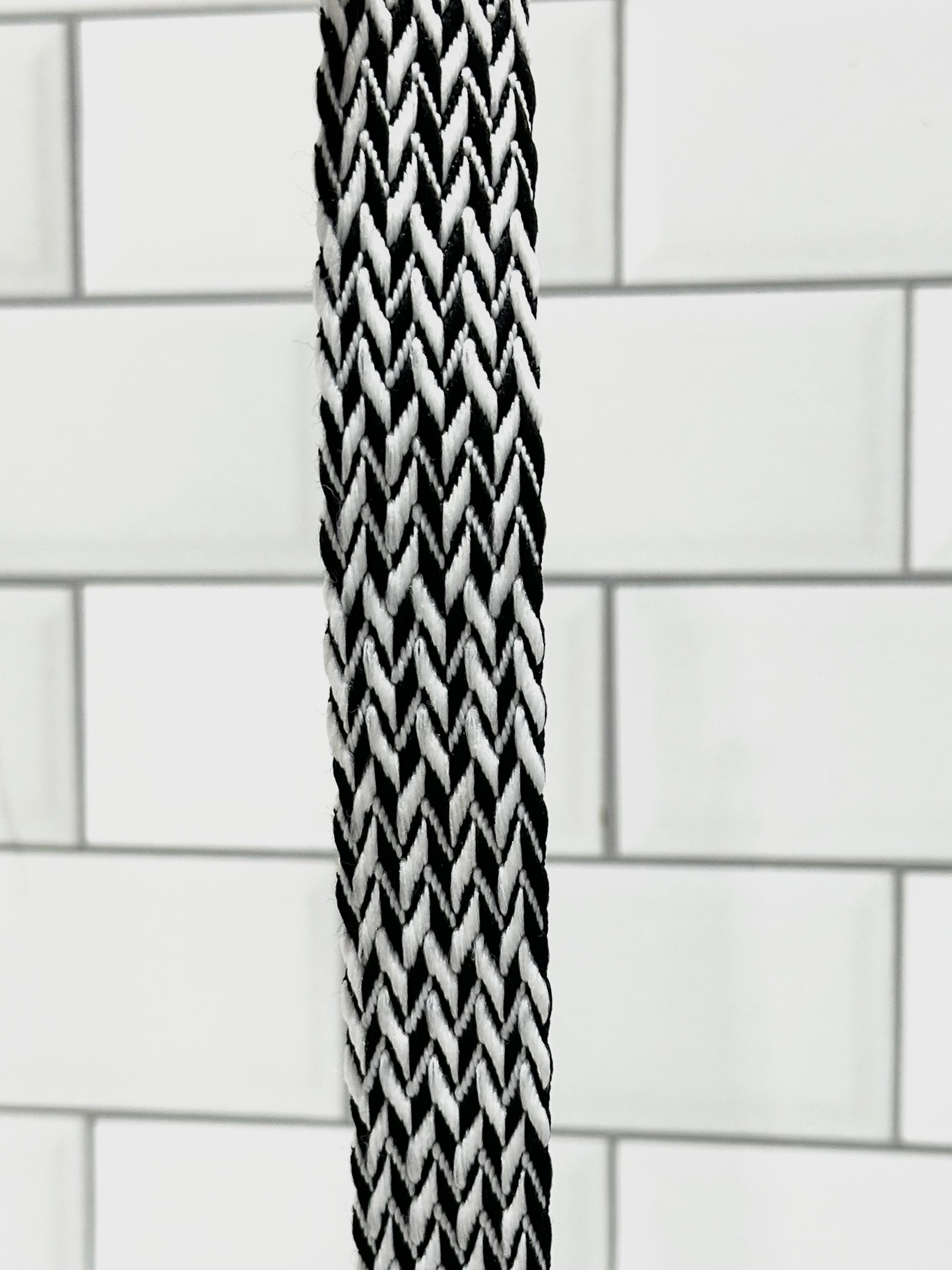 Black and White Herringbone 1” Webbing