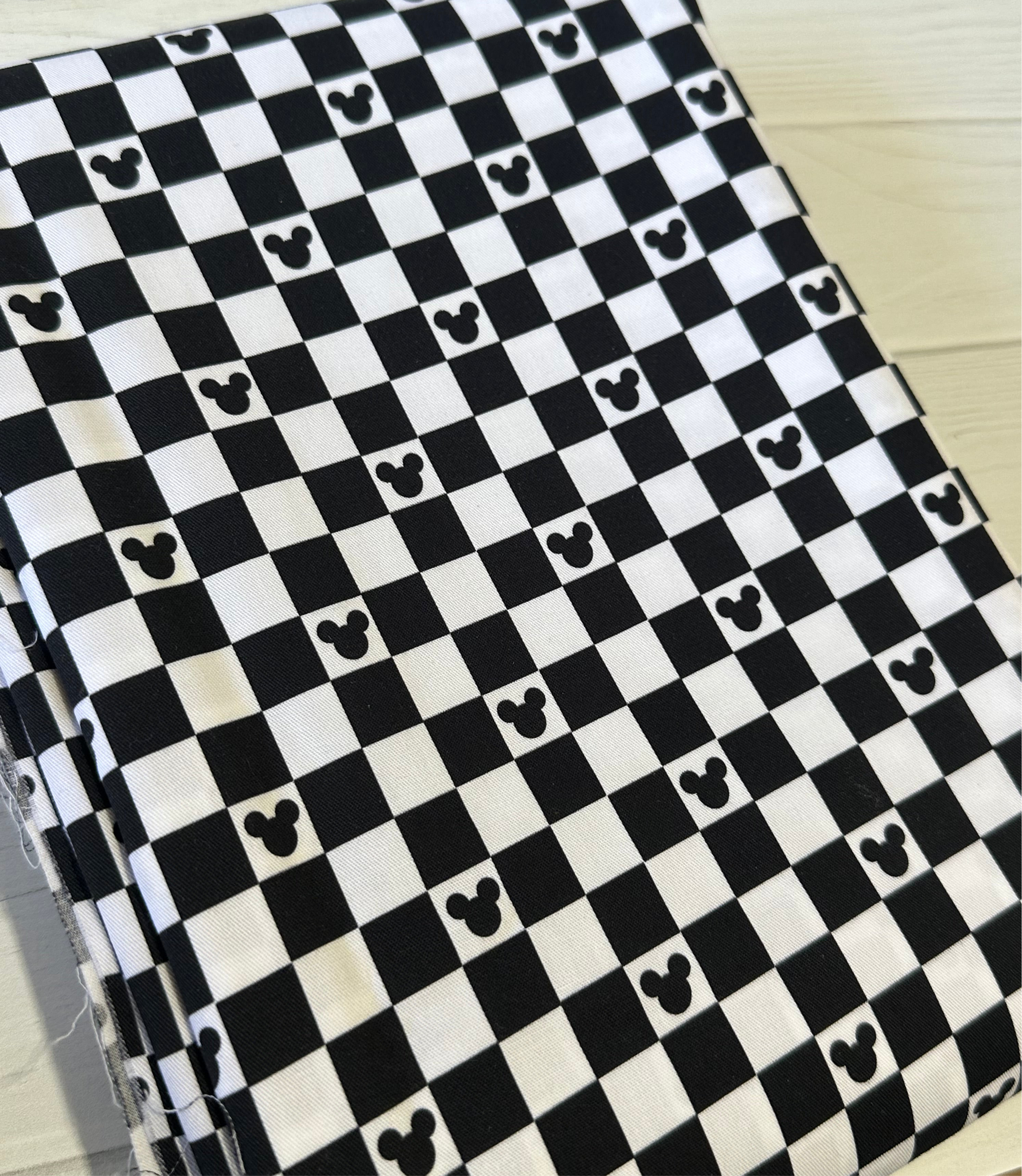 Black and White Mouse Tonal Check 100% Cotton Woven