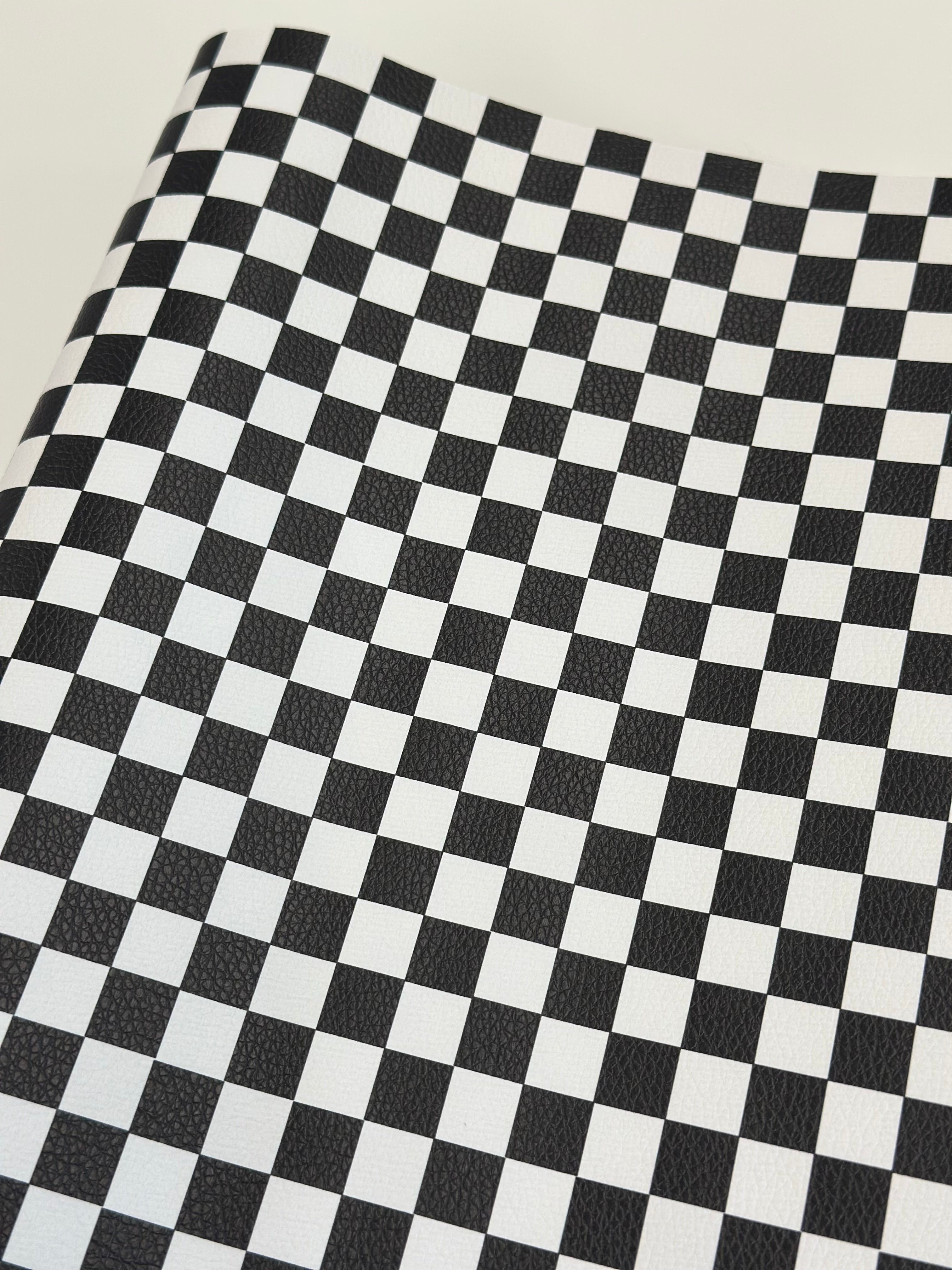 Black and White Check Pebble Vinyl