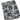 Folded fabric with black leaf pattern on gray background
