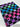 A piece of checkered patterned fabric featuring colors such as black, pink, blue, and green with a grunge design.