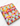 Colorful chevron patterned fabric on a white background