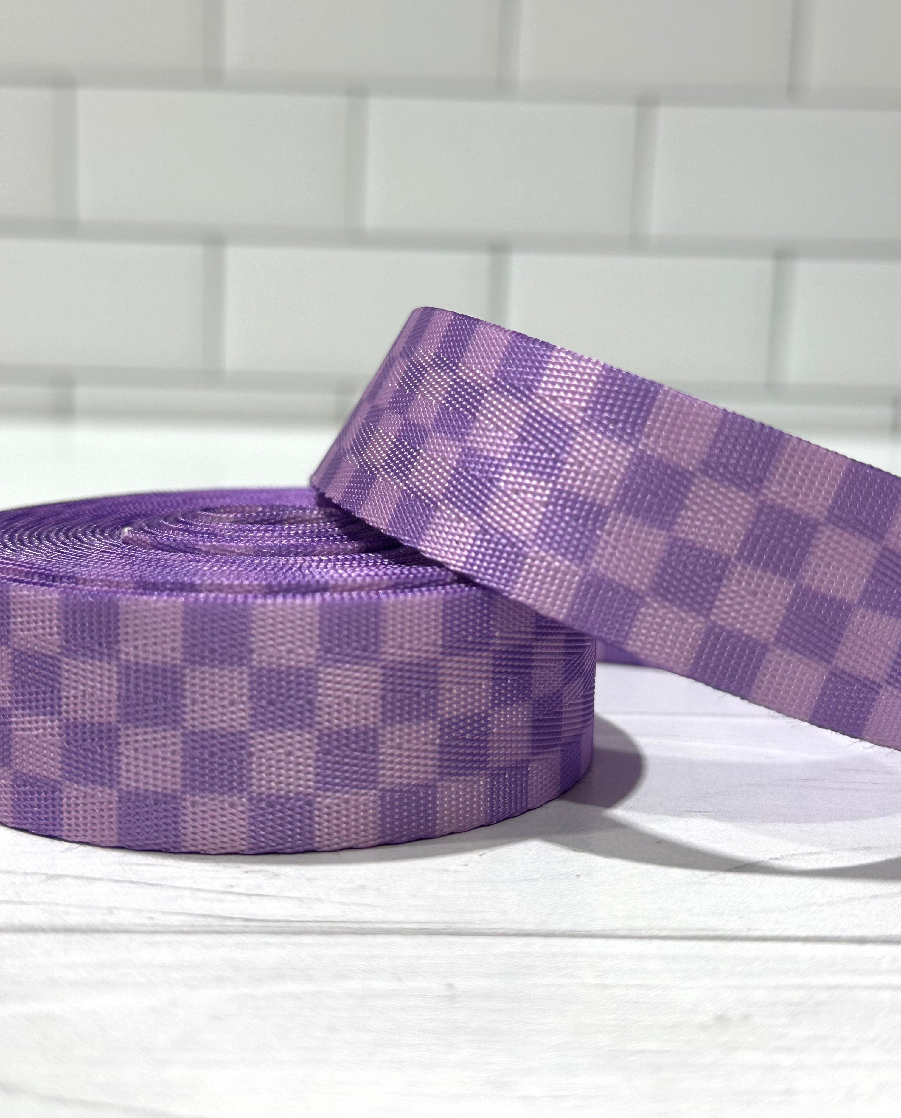 Lavender Tonal Check 1” Seatbelt Webbing