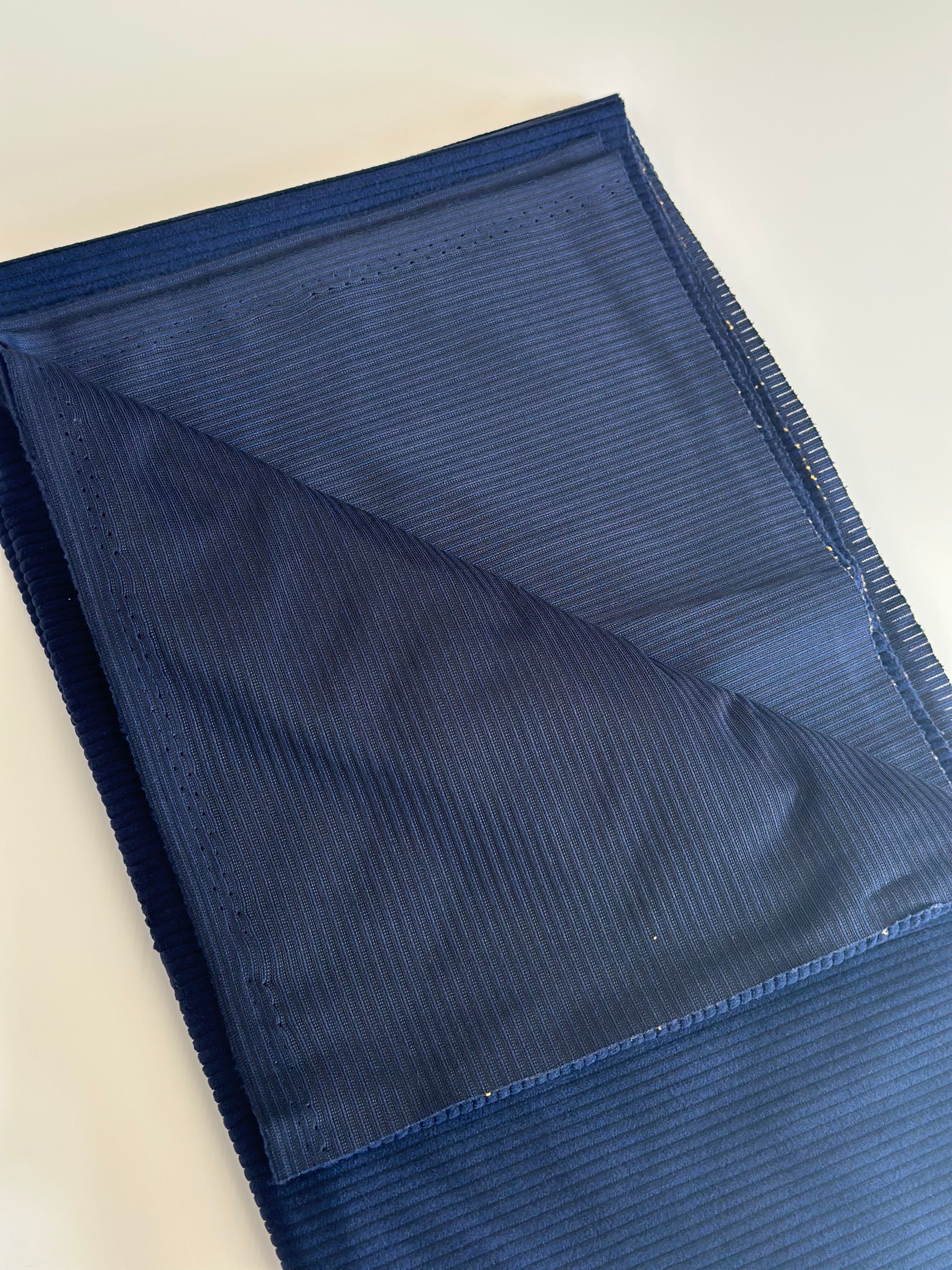 Navy Corduroy | Poly Cotton | By the Yard