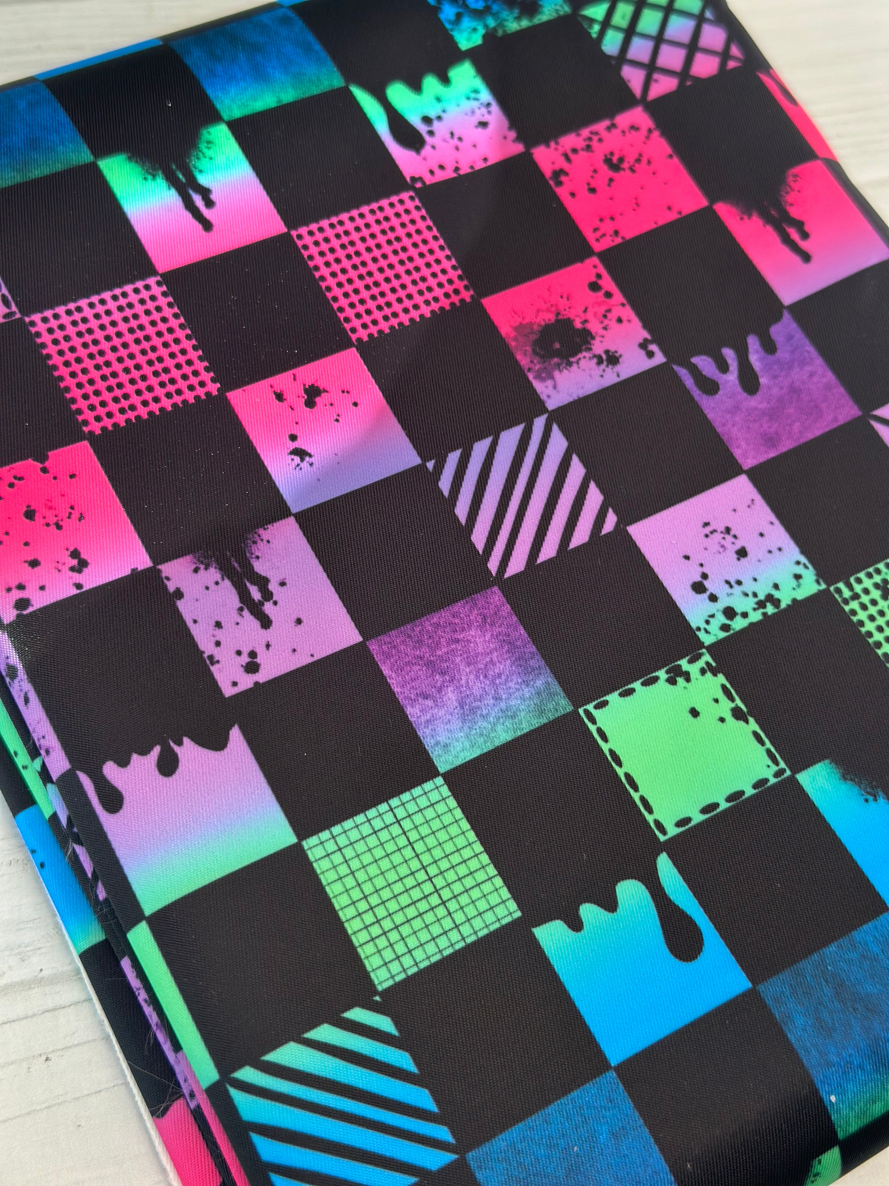 Bright Ombre Grunge Check Lux Bonded Nylon