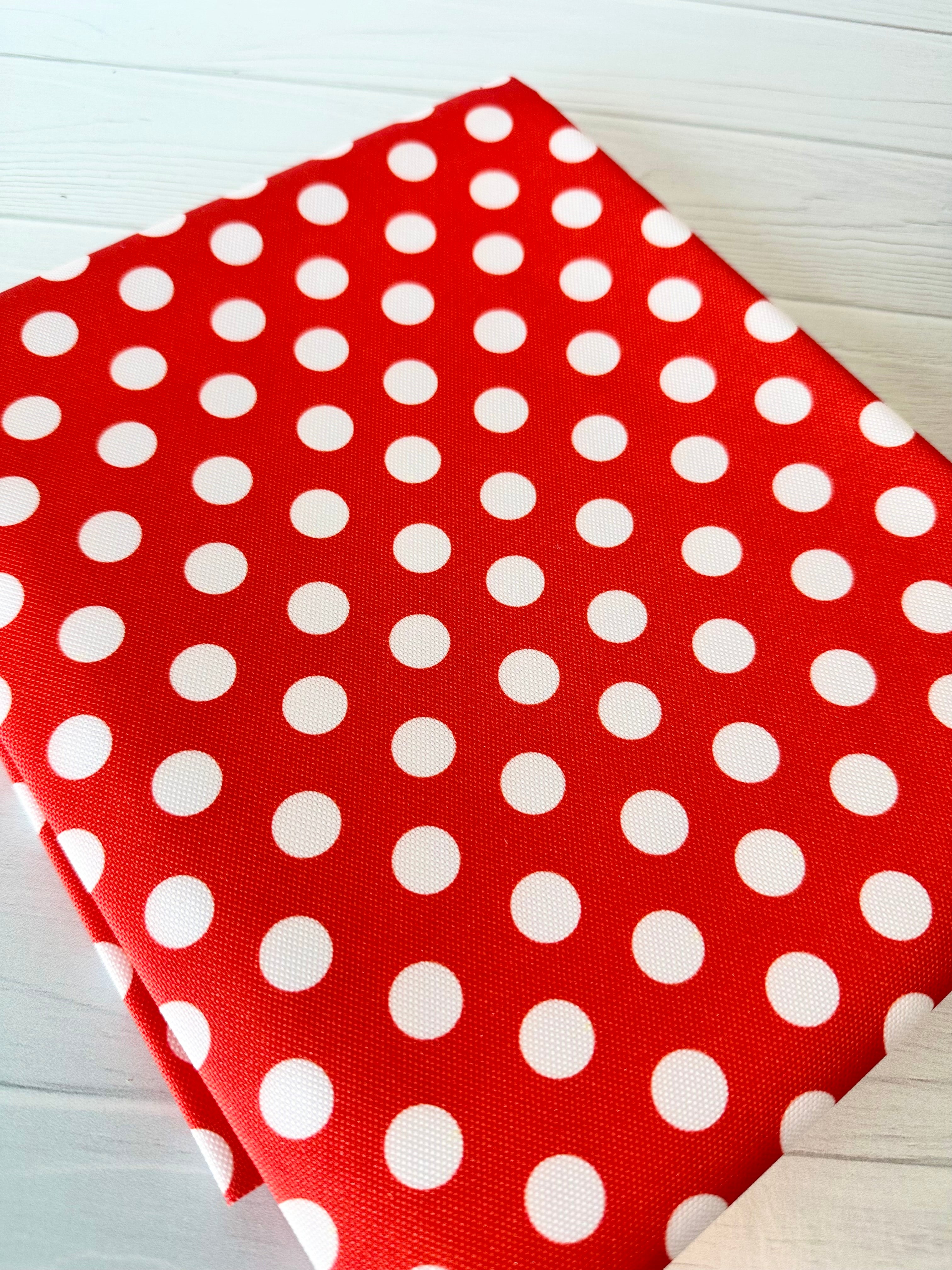 Red and White Polka Dot Soft Waterproof Canvas