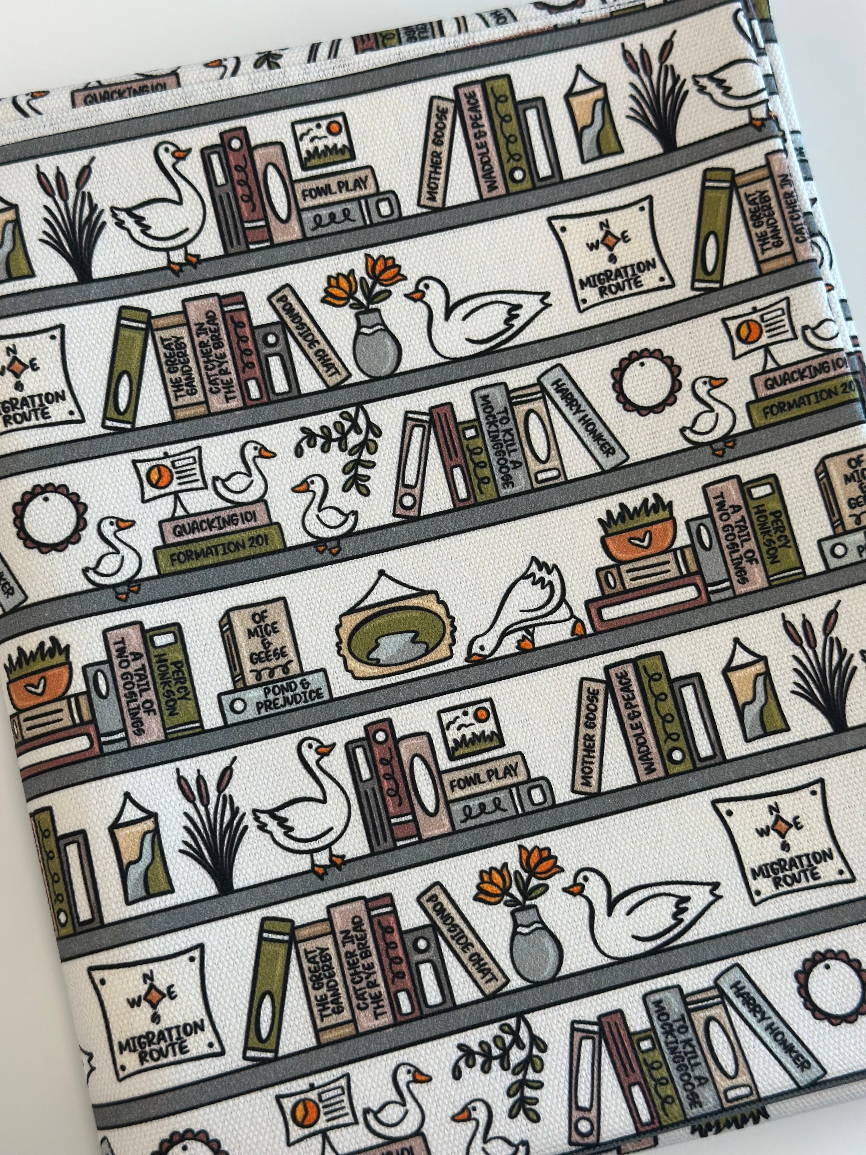 Silly Goose Bookshelf Cotton Waterproof Canvas