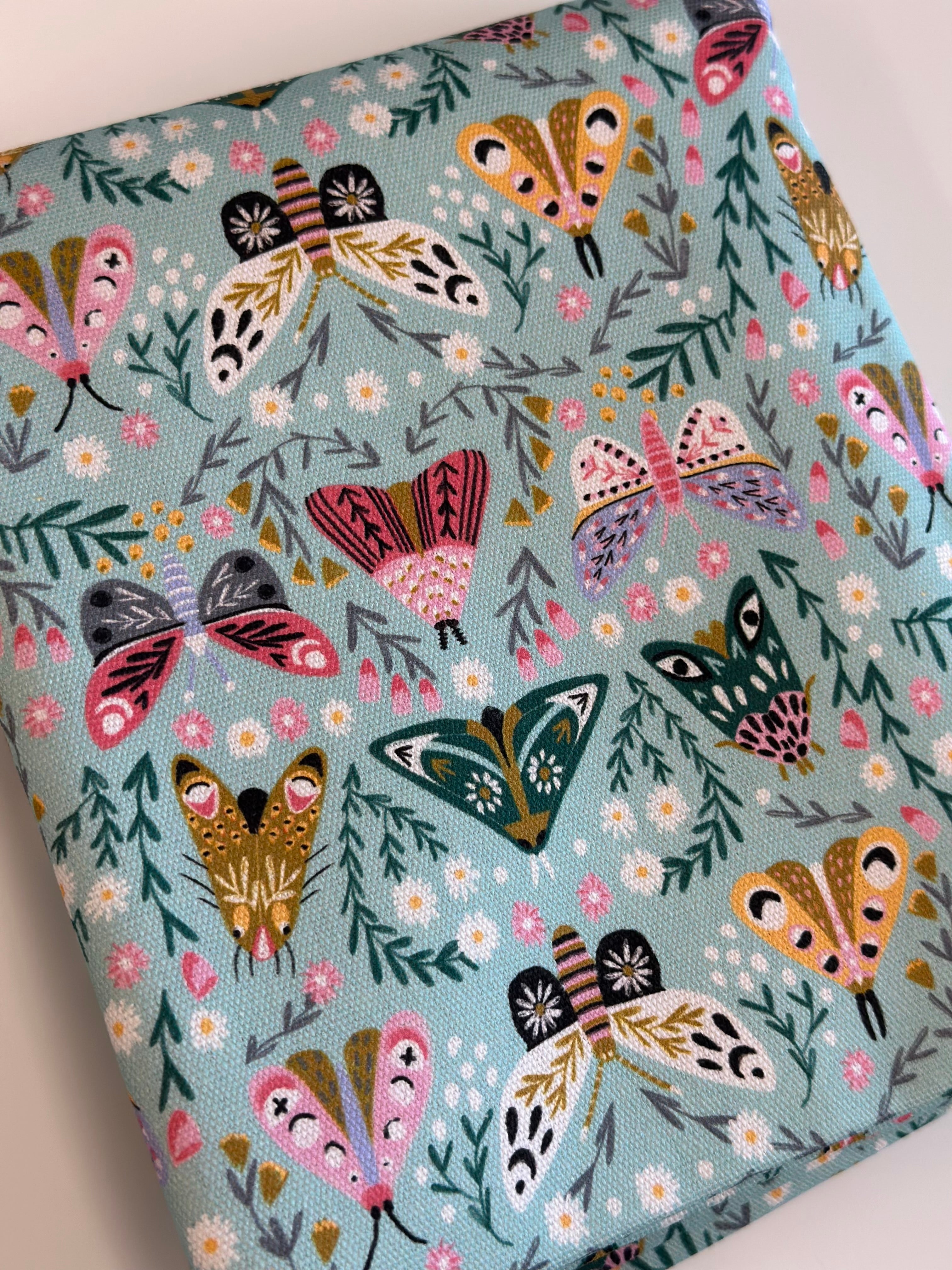 Mint Moths Cotton Waterproof Canvas